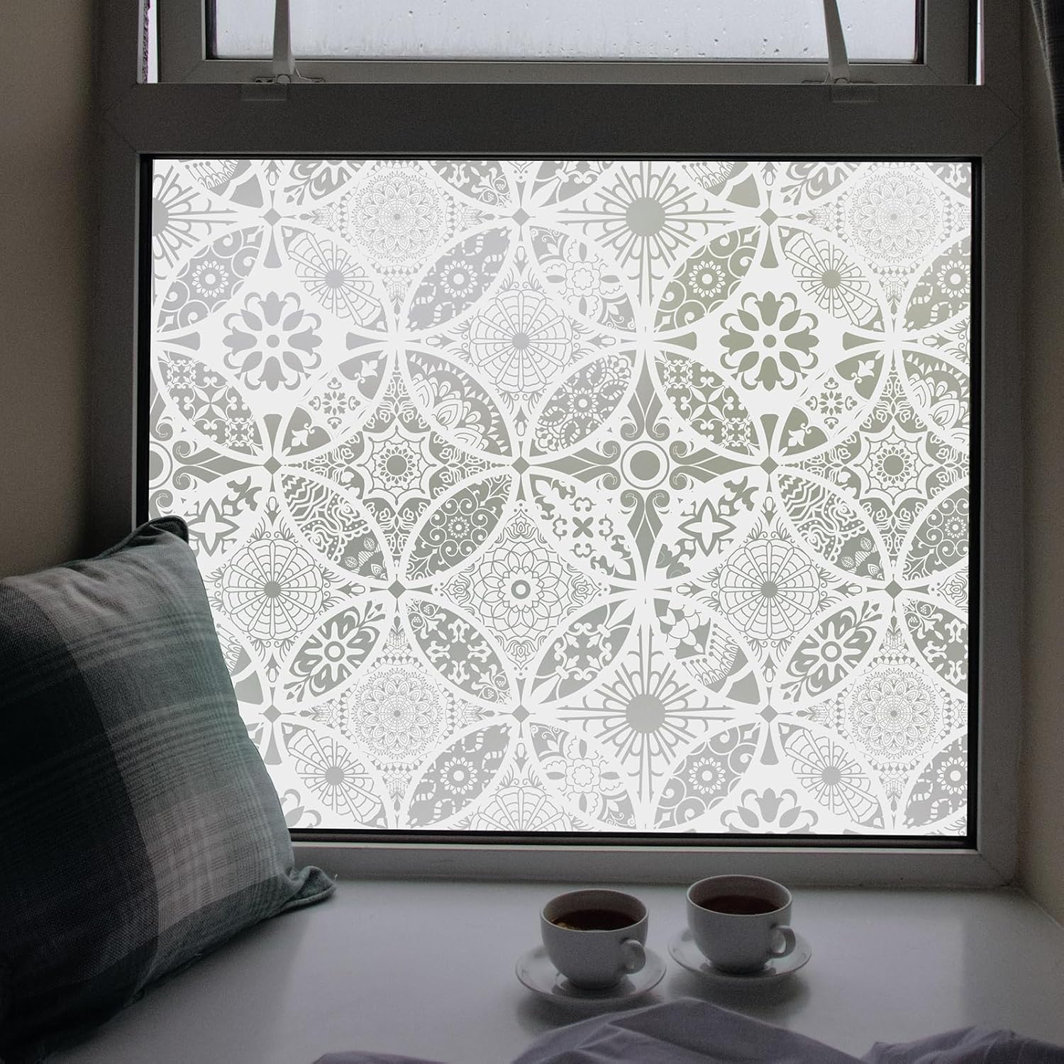 DKTIE Bohemian Decor – Lámina de vitrales con herramientas de instalación, película de privacidad de dos vías para ventana, reduce el