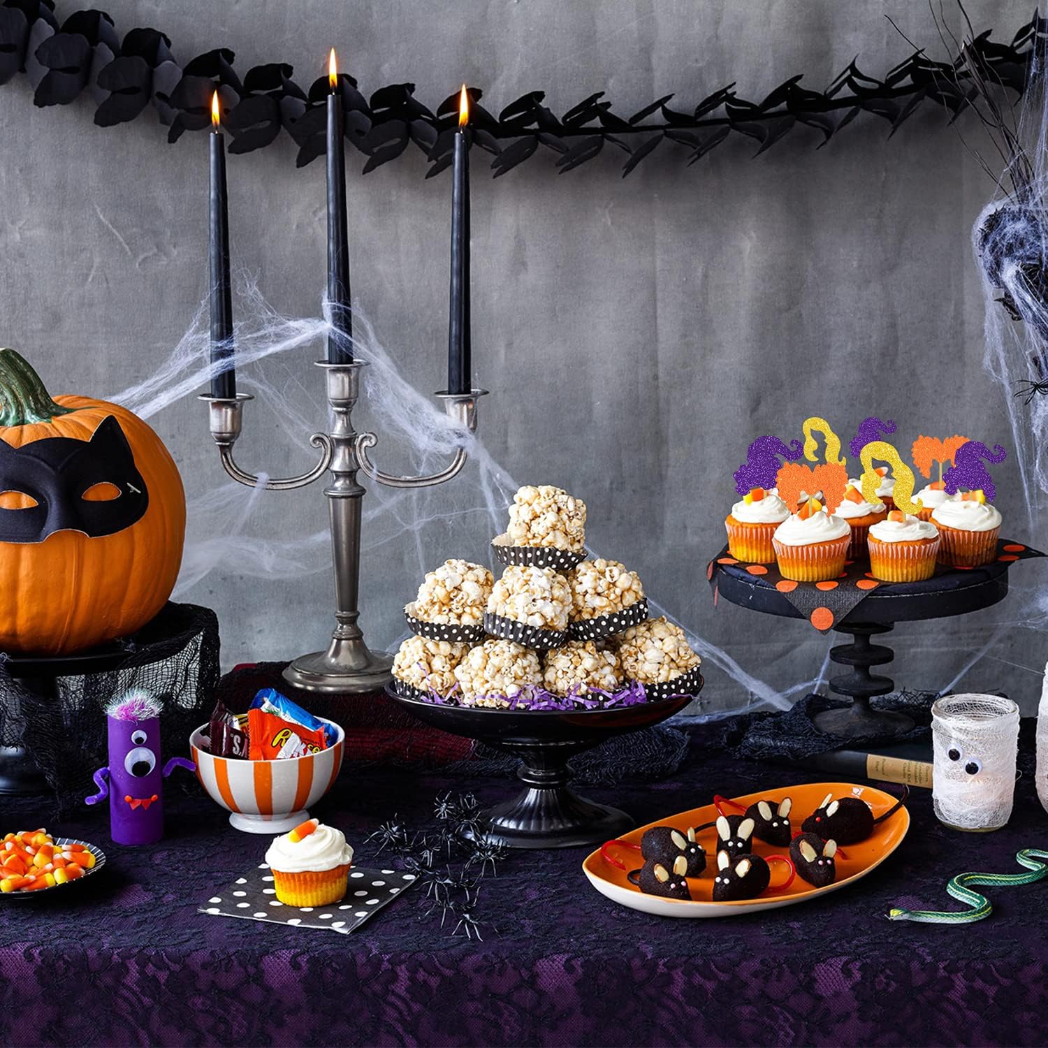 Decoración para tartas de Halloween con texto en inglés “I Put A Spell On You”, decoración de fiesta de Halloween, hocus para magdalenas,