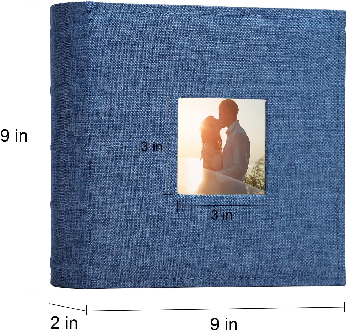 Vienrose Álbum de fotos de 4 x 6 pulgadas, 200 fotos, cubierta de marco de lino con áreas de notas, libro de fotos de gran capacidad, libro de fotos