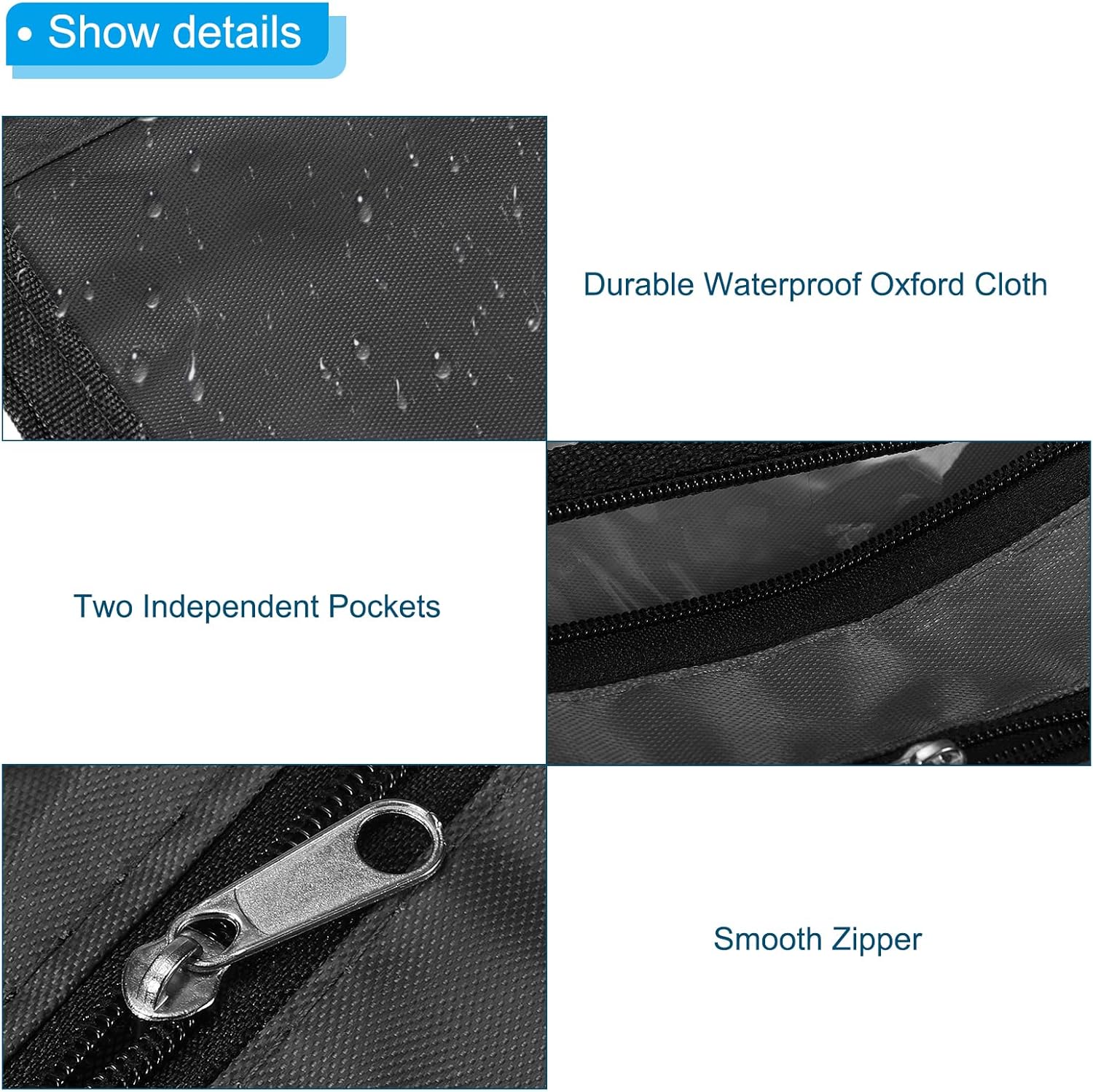 PATIKIL Estuche expandible para lápices de 3 anillos, paquete de 6 unidades, tela Oxford de gran capacidad con cremallera, estuche para oficina y
