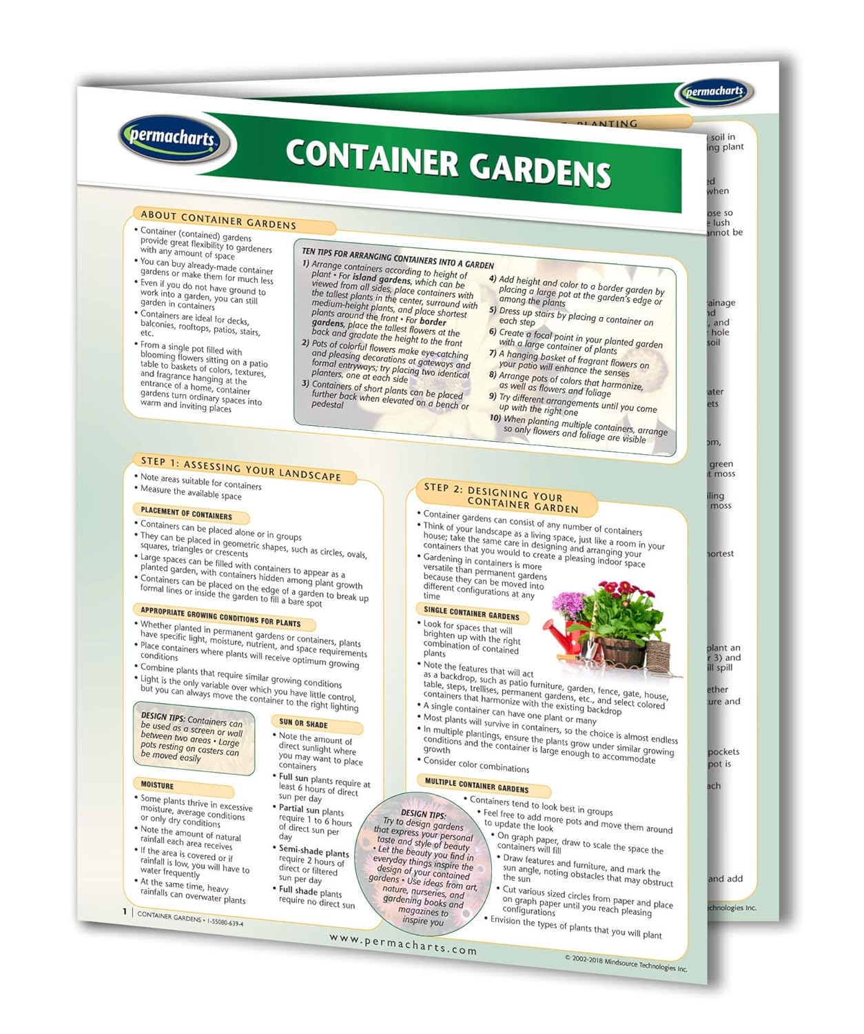 Guía de referencia de jardinería de primavera – Paquete de 4 gráficos – 4 gráficos laminados por Permacharts