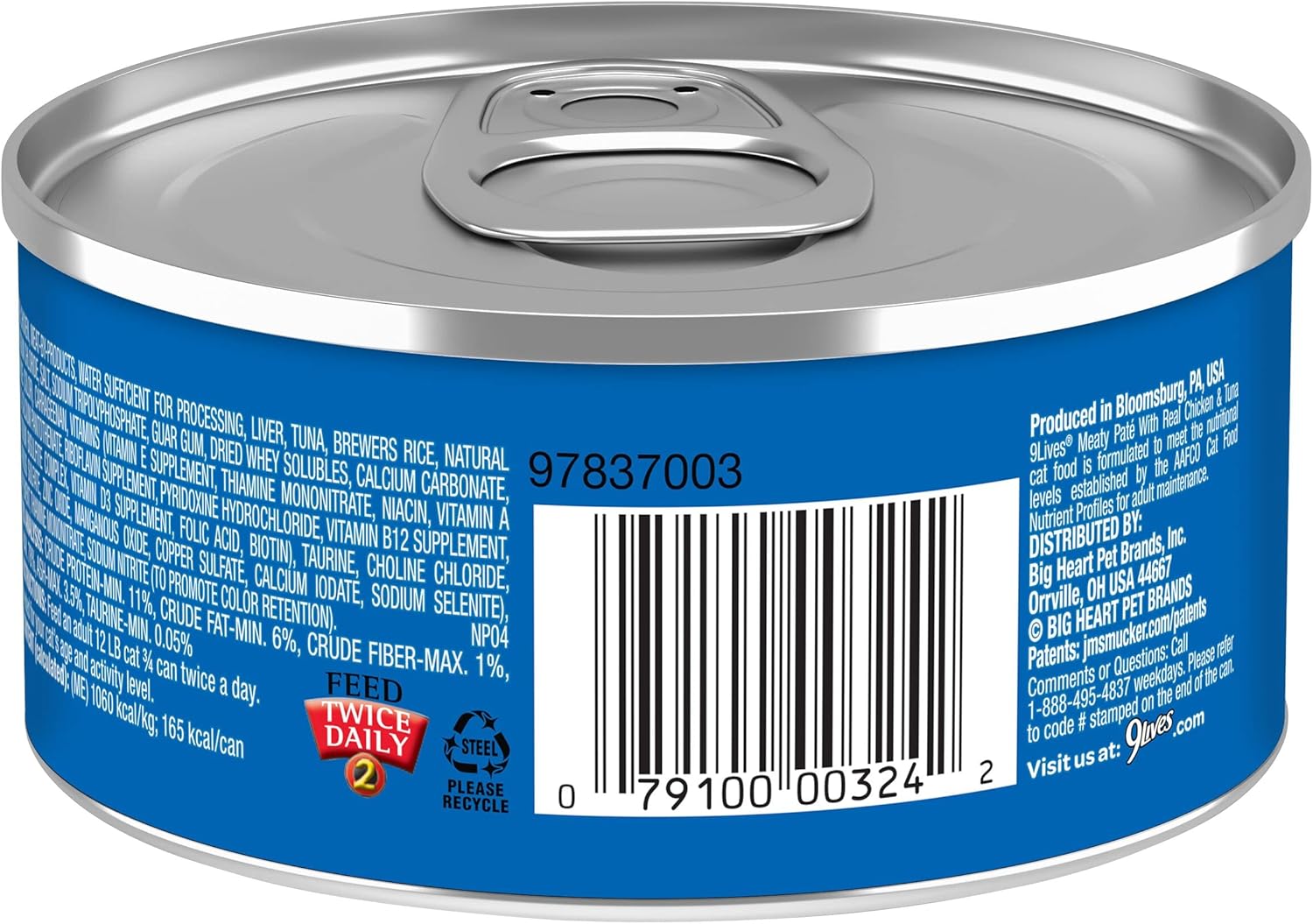 9Lives Meaty Paté With Real Chicken & Tuna Wet Cat Food, 5.5 Ounce Can (Pack of 24)