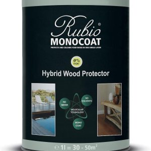 Rubio Monocoat Protector de madera híbrido, 1 litro, puro Rubio Monocoat Protector de madera híbrido, 1 litro, puro