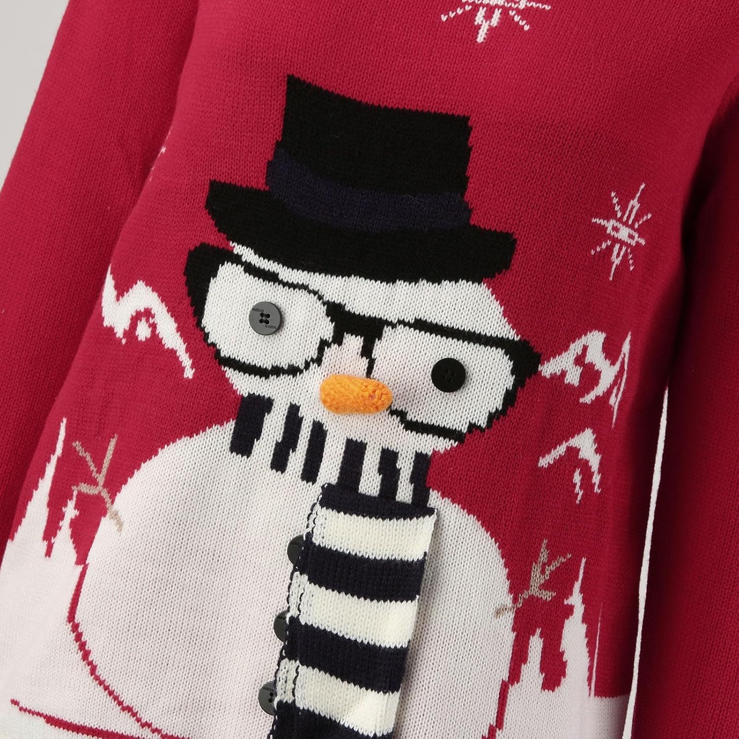 Suéter de Navidad para mujer, suéter de Navidad, muñeco de nieve, para fiesta, invierno, cálido, de manga larga, cuello redondo, sudadera de punto