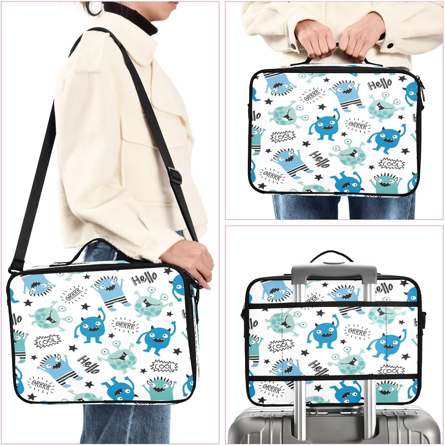 Monster Hello cosmetic bag purse travel bag for women make up bags women makeup bag for purse cosmetiquera de viaje para mujer for women girl teen