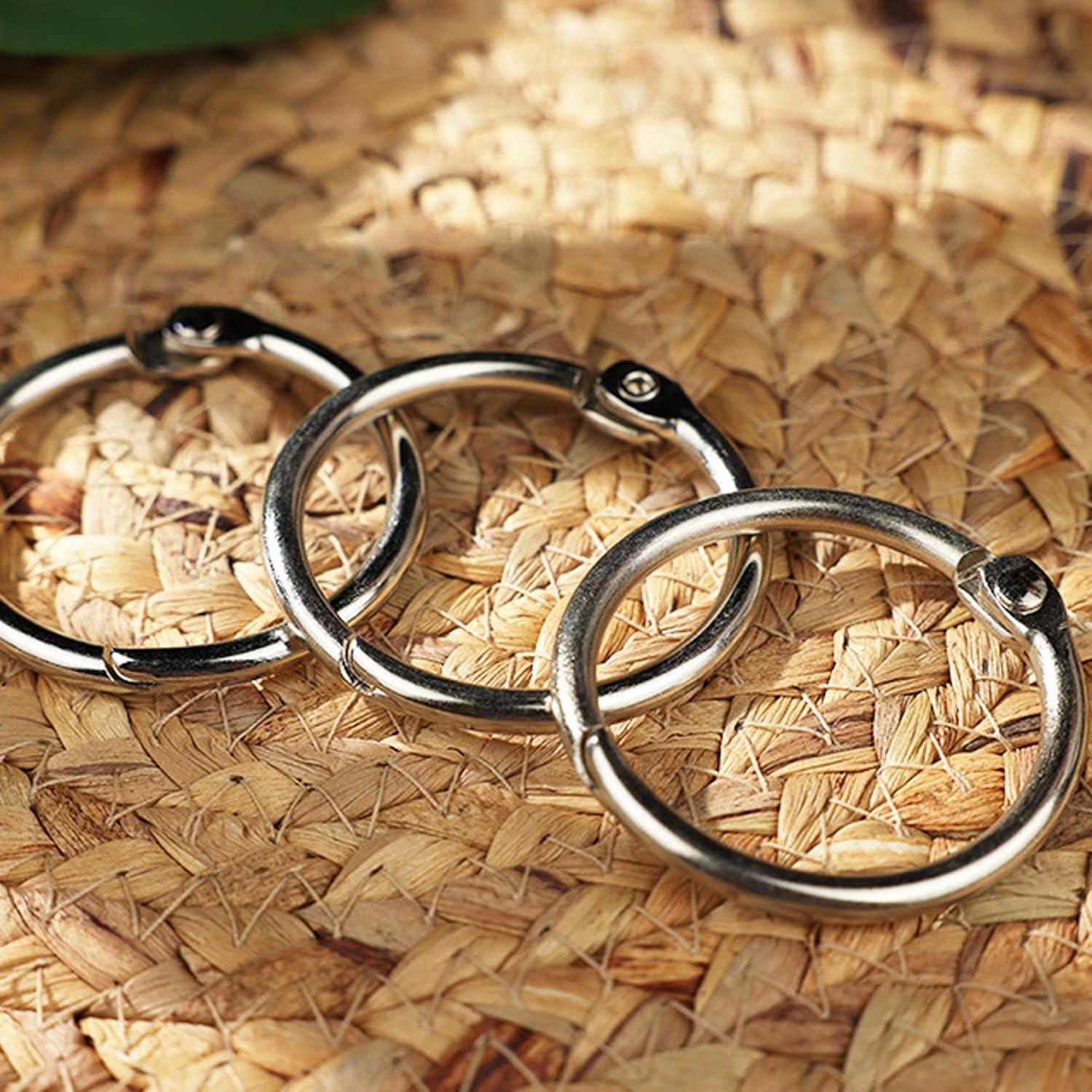 100 anillos para carpeta de hojas sueltas, llavero, anillos de metal para libros, anillos redondos de acero inoxidable para suministros escolares de