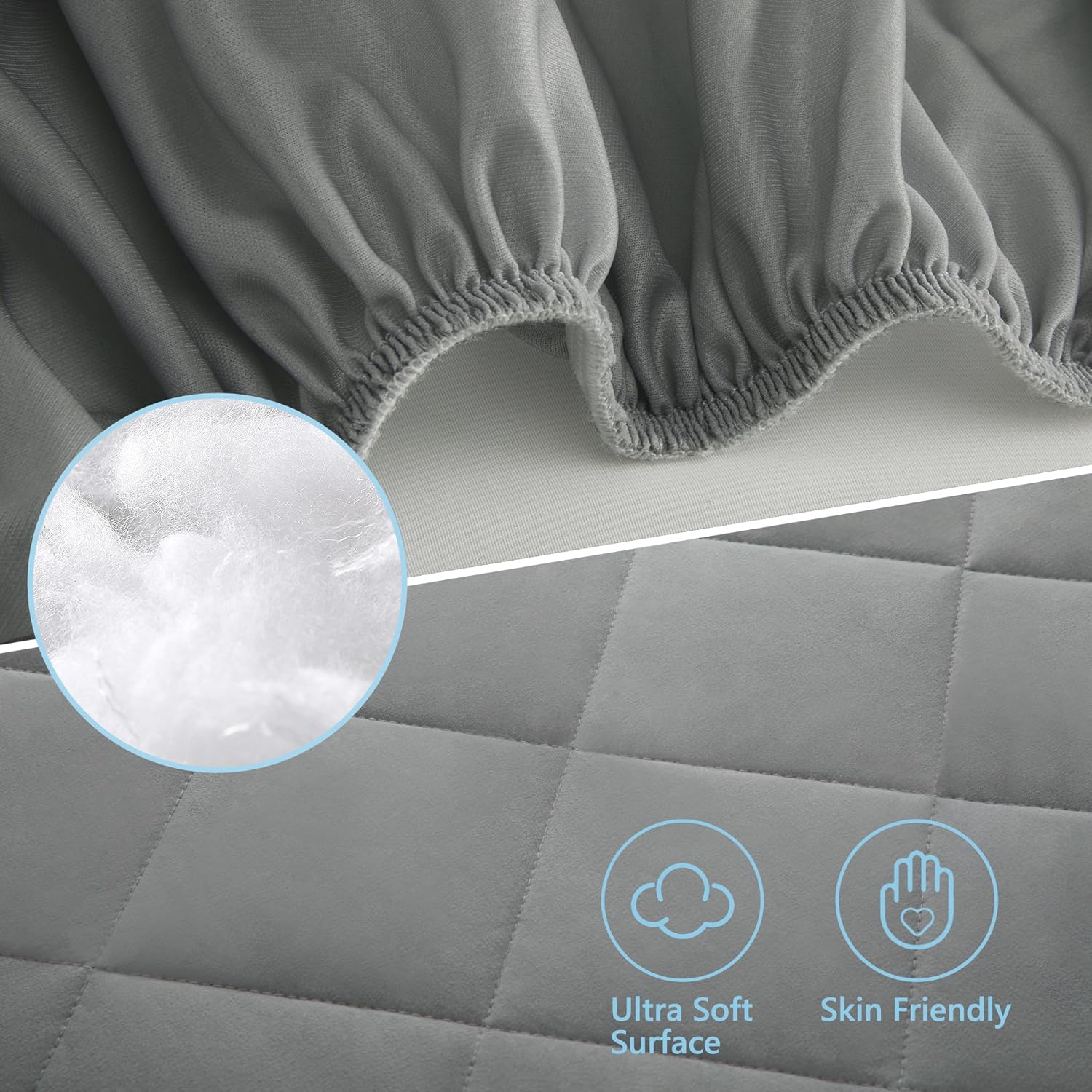 TILLYOU Pack n Play – Juego de 2 sábanas gruesas para cuna, sábanas acolchadas suaves con bolsillo profundo de 1 a 3 pulgadas, almohadilla de