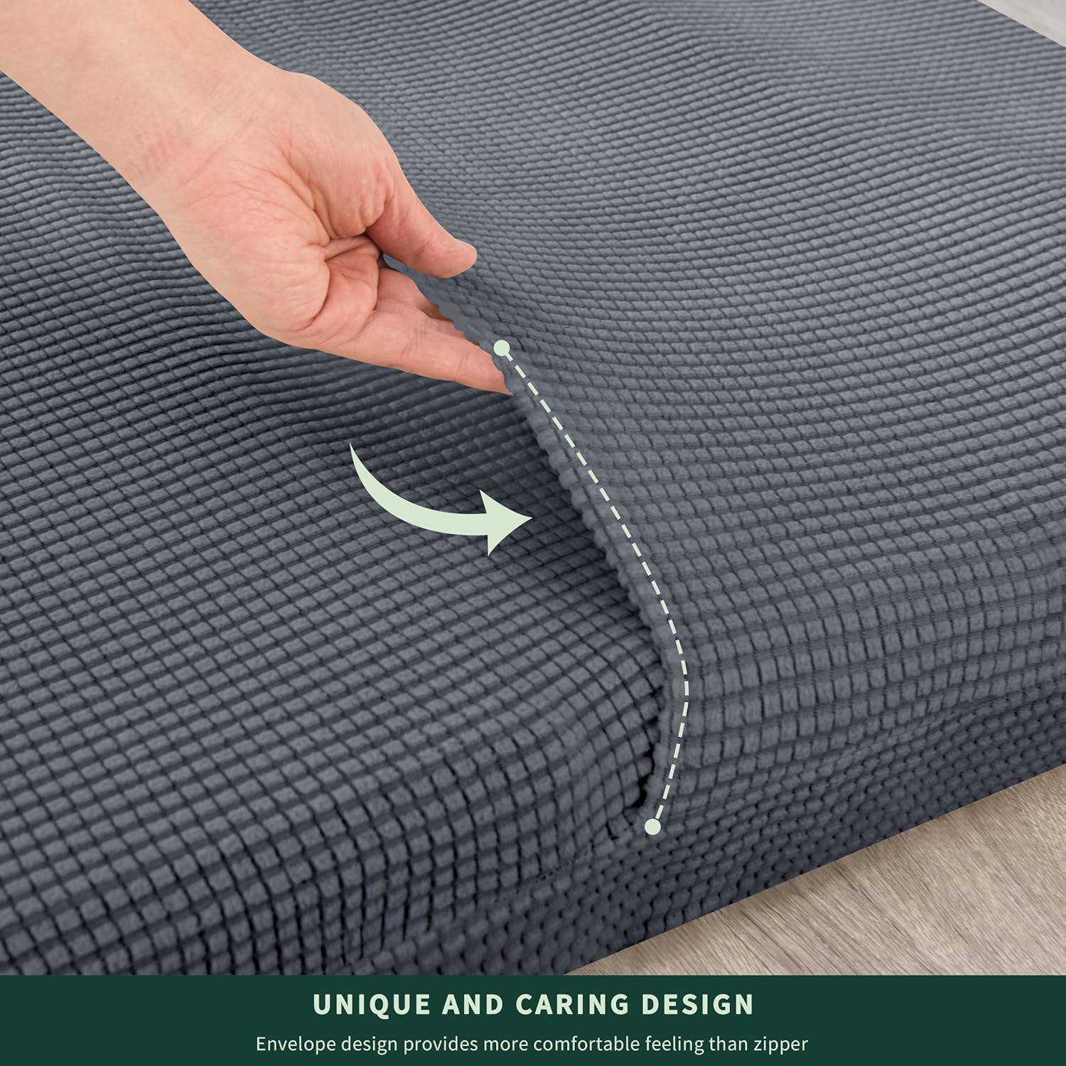 CHUN YI Funda de futón de jacquard tamaño matrimonial, funda de colchón elástica y plegable para sofá cama, funda lavable para futón de 6 a 8