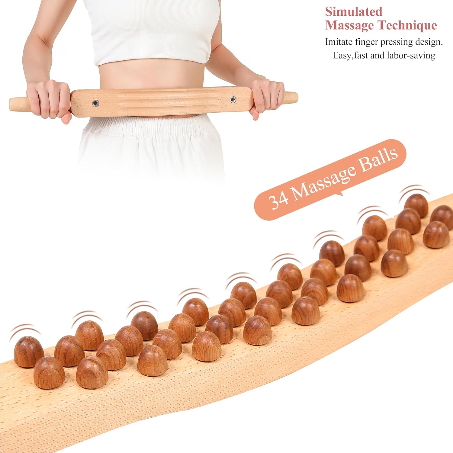 Guasha – Herramienta de masaje de madera para masaje de drenaje linfático corporal, herramientas de escultura para terapia de madera, anticelulitis,