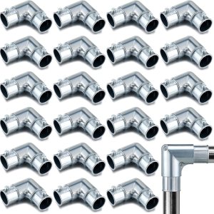 5 accesorios de conducto EMT en el interior del codo de esquina, EMT a EMT de 90 grados de acoplamiento de esquina tapada, tornillo de juego de 5 accesorios de conducto EMT en el interior del codo de esquina, EMT a EMT de 90 grados de acoplamiento de esquina tapada, tornillo de juego de