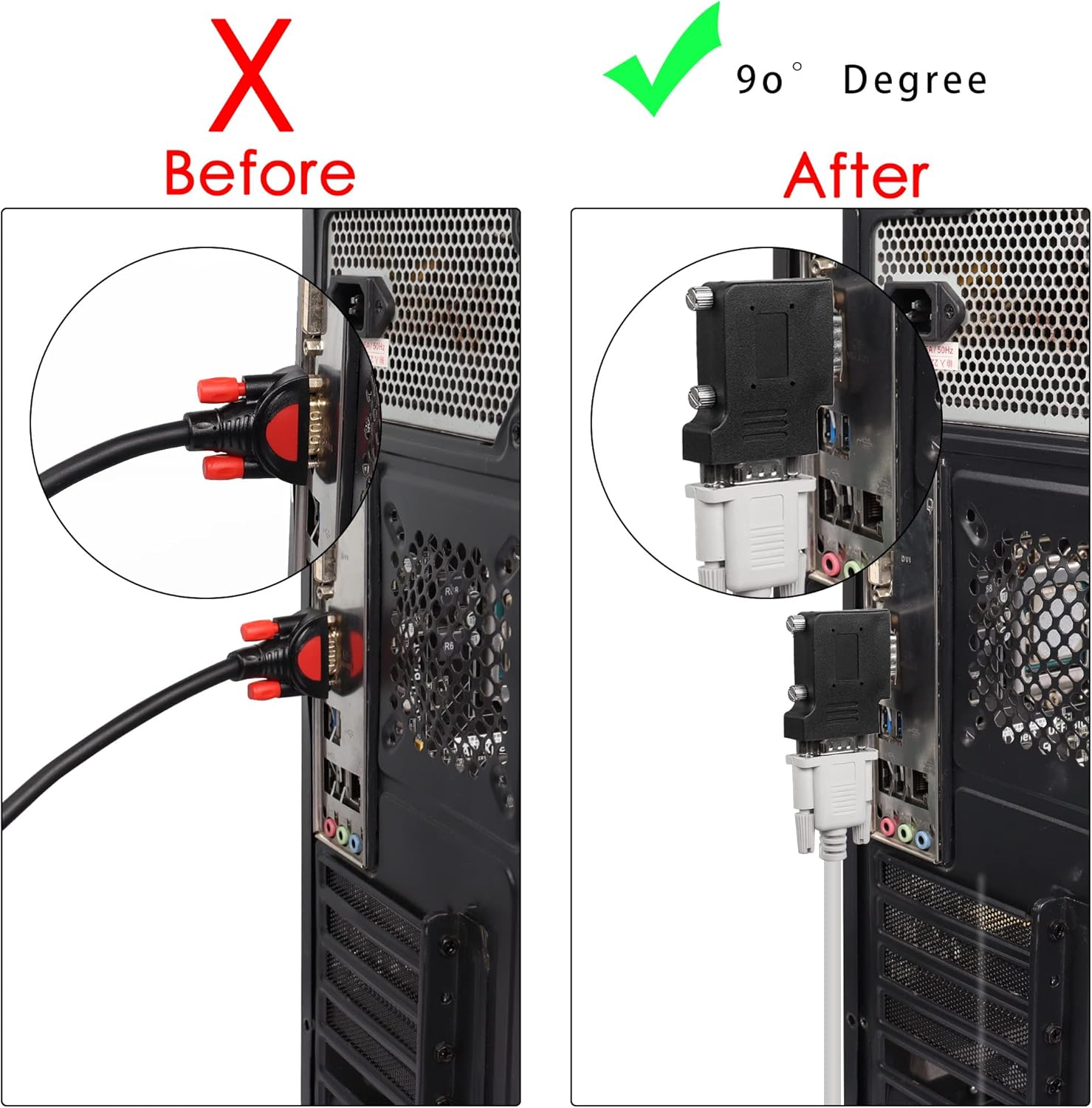 QIANRENON RS232 DB9 macho a hembra Adaptador de ángulo recto de 90 grados Conector DB9 en ángulo L, para dispositivos de interfaz de comunicación