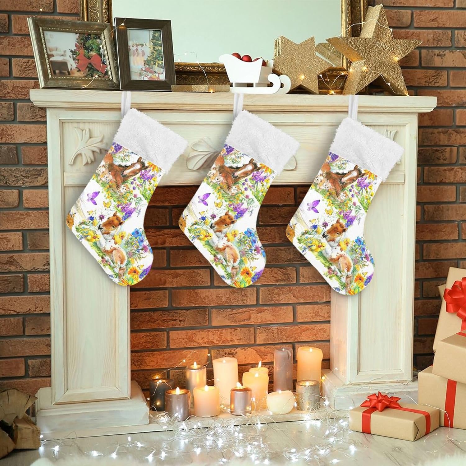 Calcetines de Navidad, caballos de campo, calcetines grandes de caramelo, rellenos de calcetines de Navidad, 1 unidad para el hogar, fiesta de