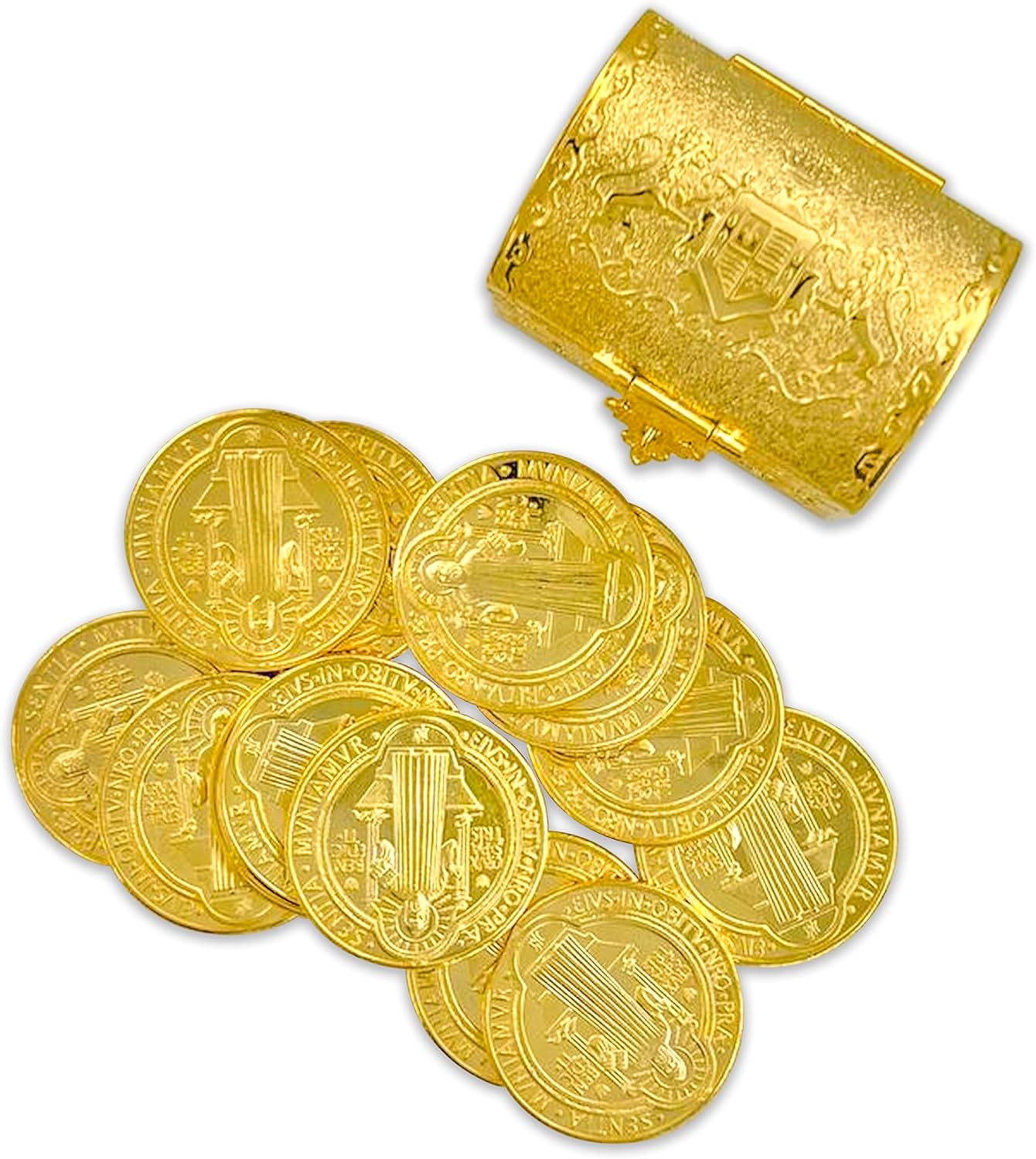 Arras Para Boda Unidad Monedas Medalla con Caja del Tesoro Matrimoniales Boda, Recuerdos de Matrimonio Clásico (Maximiliano)