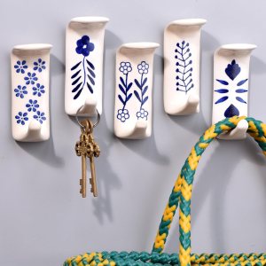 IndianShelf Ganchos adhesivos decorativos para baño, ganchos adhesivos de cerámica, bohemios, para toallas, ganchos de ducha sin daños en uñas, IndianShelf Ganchos adhesivos decorativos para baño, ganchos adhesivos de cerámica, bohemios, para toallas, ganchos de ducha sin daños en uñas,