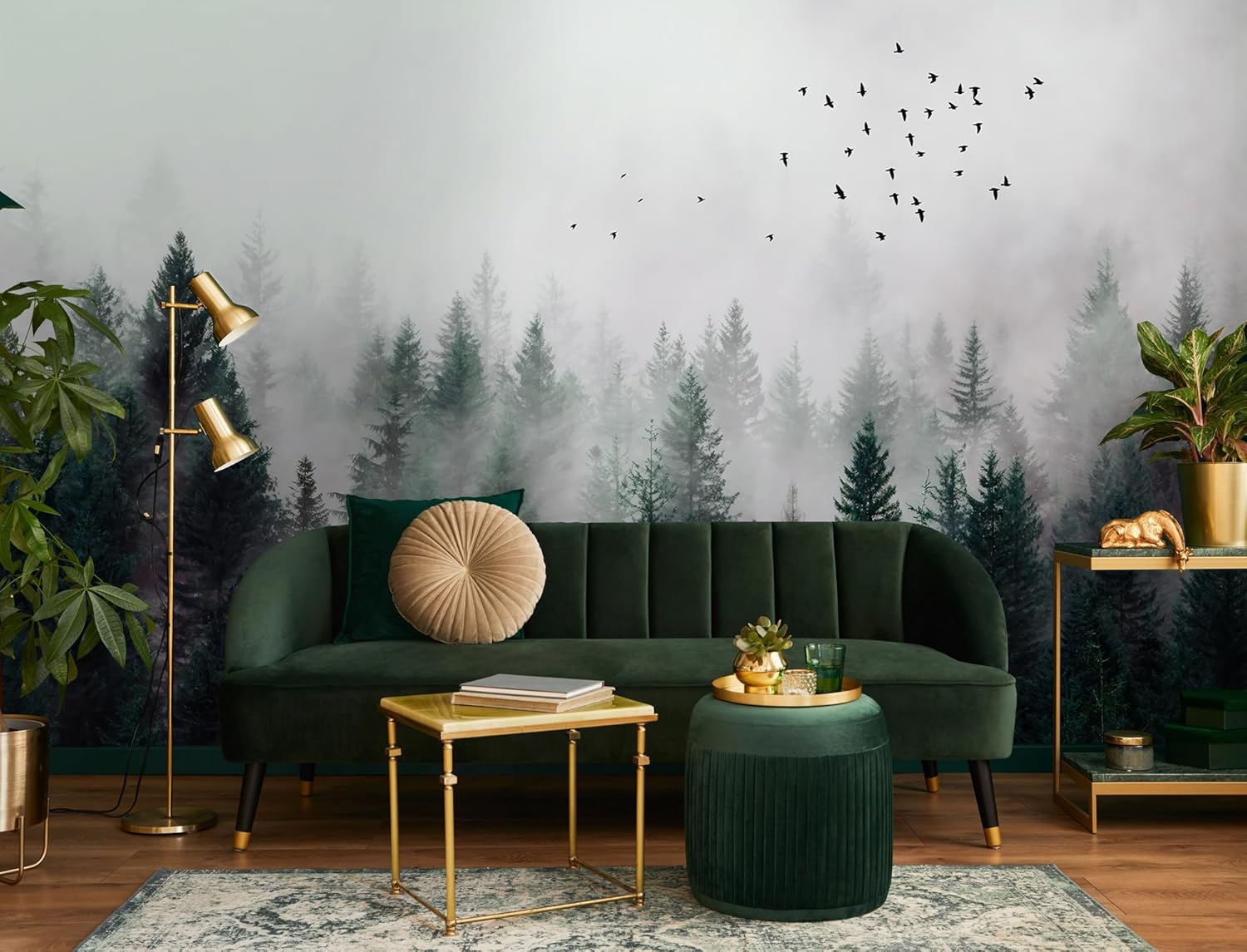 Murwall Dark Forest Wallpaper Misty Jungle Wall Mural Landscape Wall Print Rustic Home Decor Cafe Design Living Room Bedroom