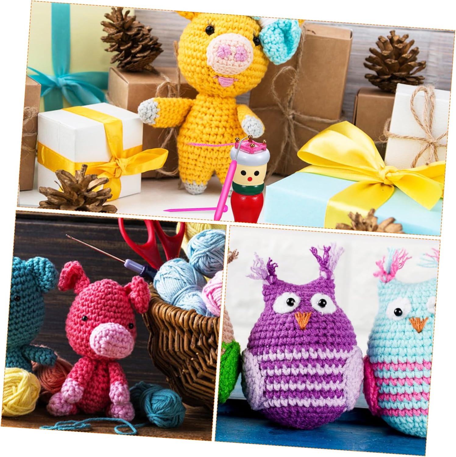VILLCASE Juego de 4 piezas de muñecas de punto, herramientas para tejer, juguetes para tejer, telares de tejer, juguetes para hacer muñecas, kit de