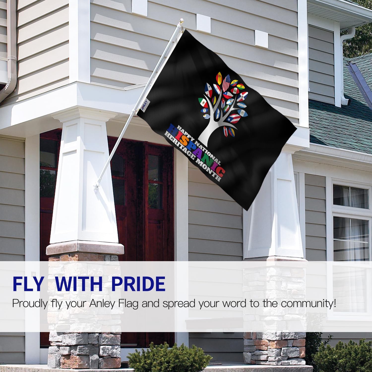 Anley Fly Breeze – Bandera nacional del Mes de la Herencia Hispana de 3 x 5 pies, cabecera de lona y doble costura, banderas españolas de poliéster