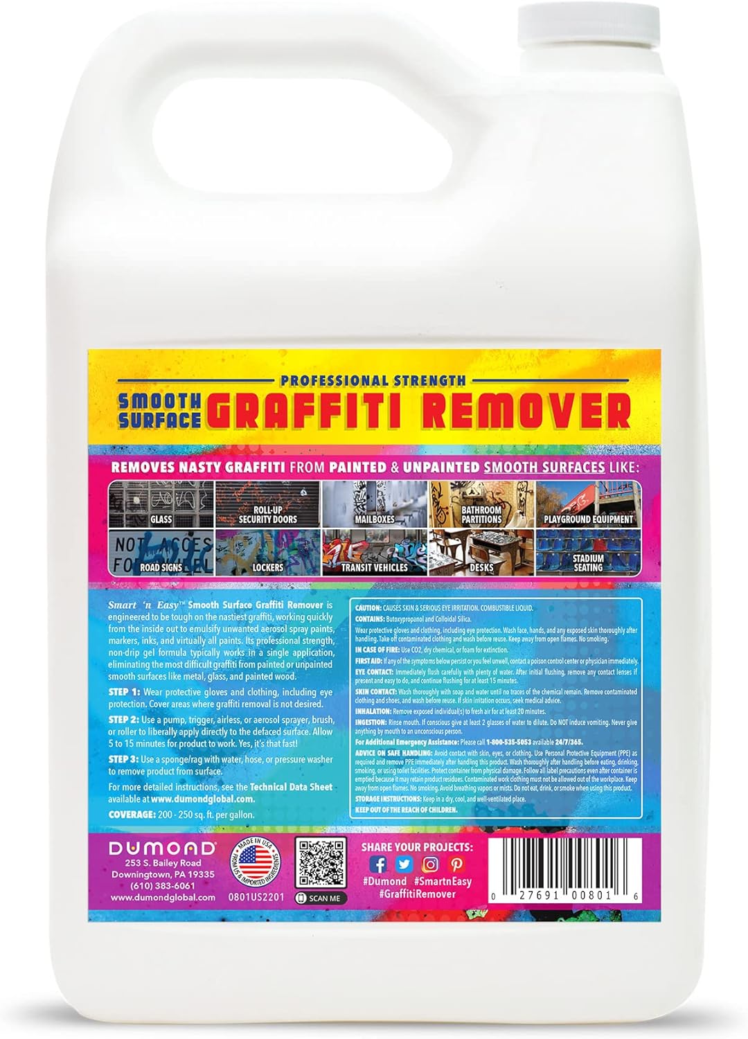 Smart ‘n Easy – Removedor de graffiti de superficie lisa, elimina pinturas en aerosol no deseadas en aerosol, tintas, pinturas y revestimientos de