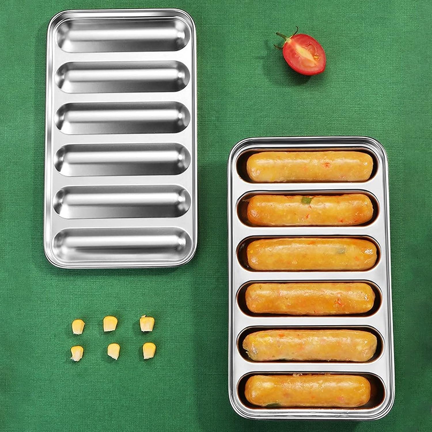 mumisuto Molde para salchichas, molde casero para perros calientes de acero inoxidable 304 con 6 cavidades, molde para salchichas, suplemento