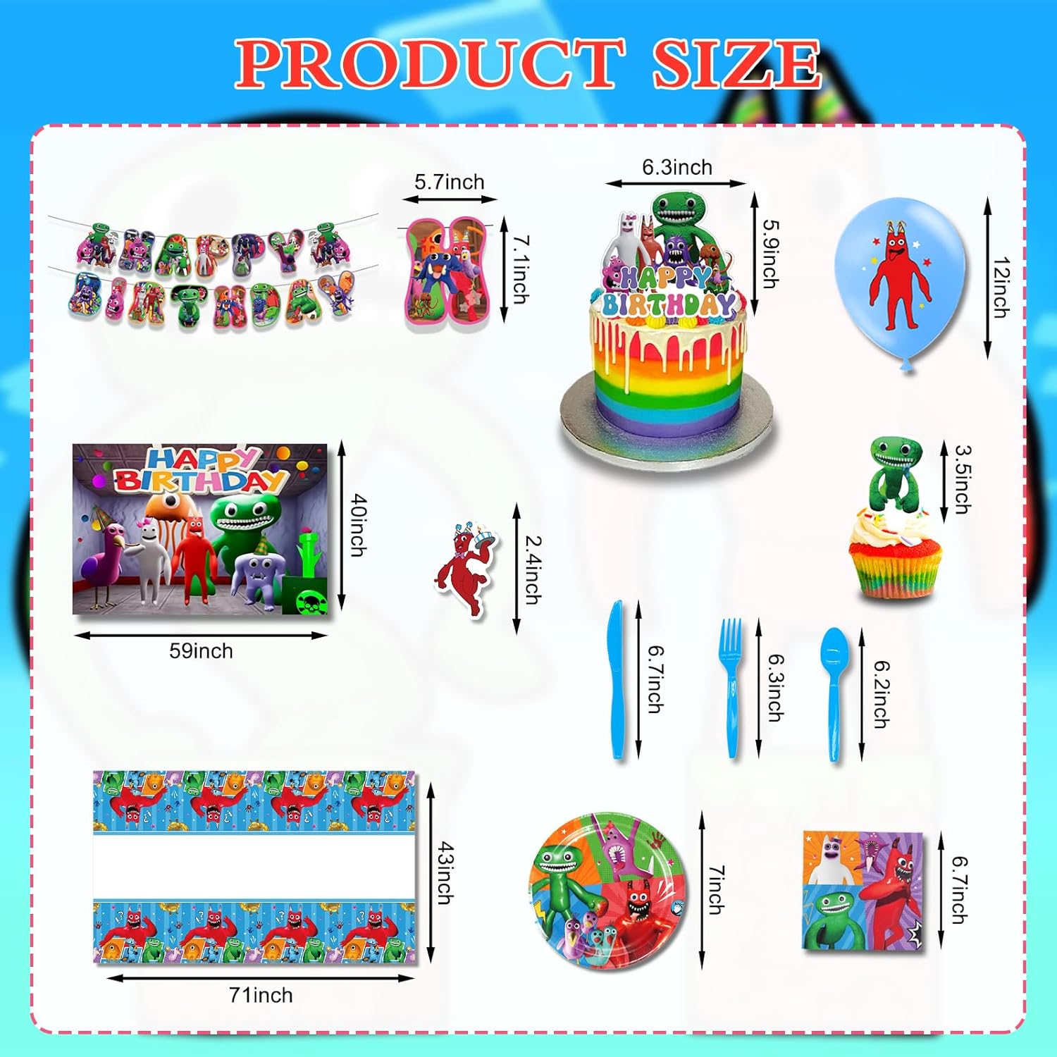 Suministros para fiesta de cumpleaños de Garten  Las decoraciones de cumpleaños de monstruo incluyen pancarta, globos de látex, decoración de