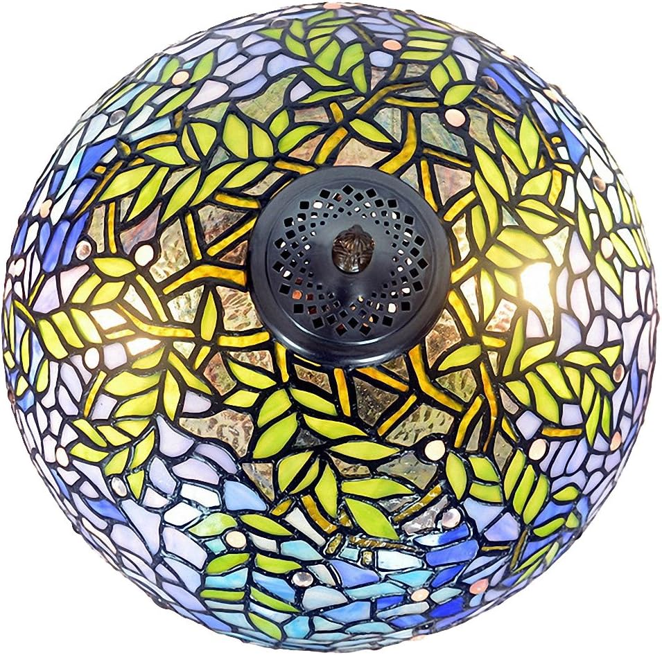 Lámpara de pie, estilo Tiffany, lámpara colgante de glicina morada con pantalla hecha a mano, adecuada para decorar habitaciones (morado, 16