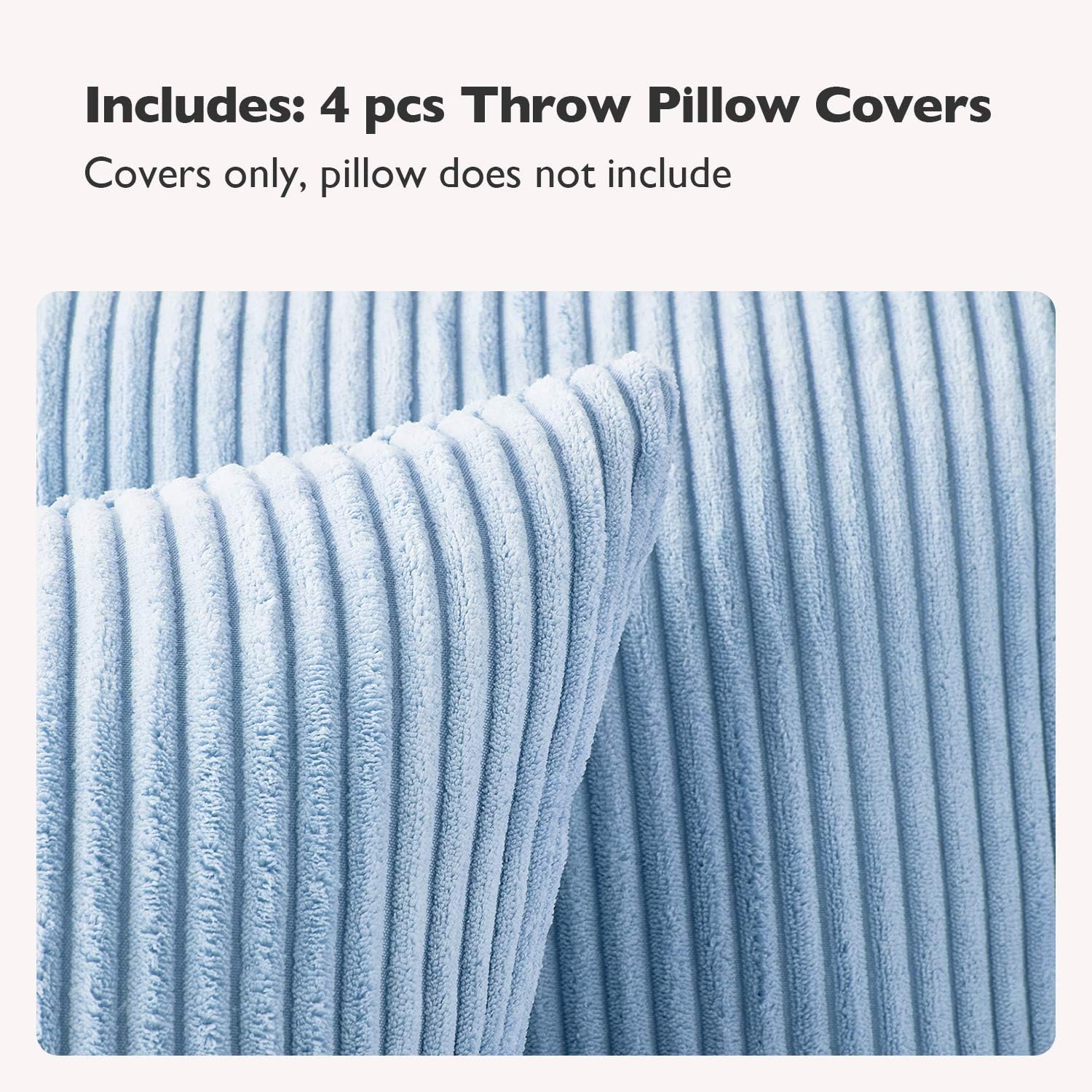 4 fundas de almohada de 20 x 20 pulgadas, funda de cojín, funda de almohada cuadrada decorativa para sofá, dormitorio, 20 x 20 pulgadas, color azul.