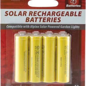 Alpine Corporation AA Ni-CD – Baterías recargables de repuesto para luces de jardín con energía solar, juego de 4, color dorado Alpine Corporation AA Ni-CD – Baterías recargables de repuesto para luces de jardín con energía solar, juego de 4, color dorado