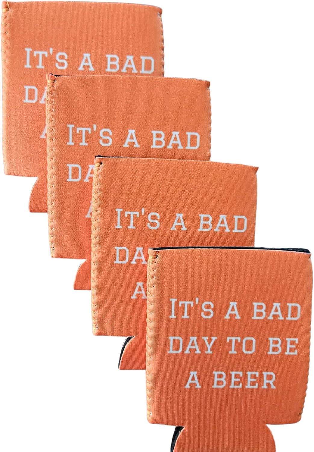 It’s a Bad Day To Be A Beer (paquete de 4) (6 colores) – Funda enfriadora de latas para fiestas en estacionamiento, campo de golf, fiestas al aire