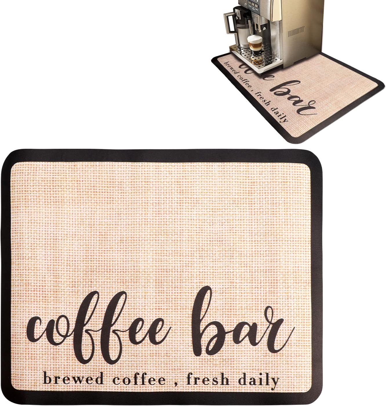 Tapete de café para barra de café, con parte trasera de goma absorbente de manchas y secado rápido para cocina, tapete para cafetera, para