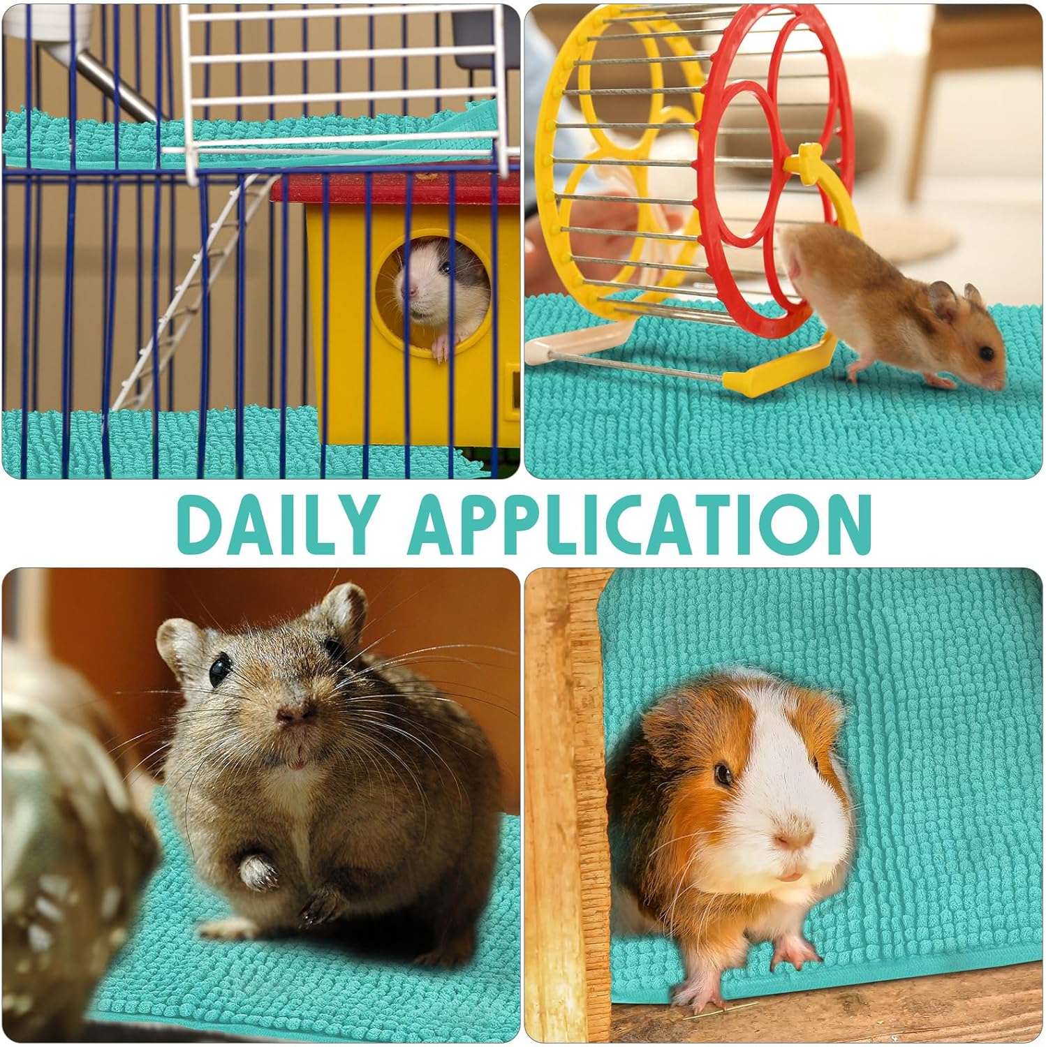 Juego de 4 piezas de ropa de cama de cobaya, cobaya, almohadillas de forro polar lavables para orina reutilizables, tapete de entrenamiento de