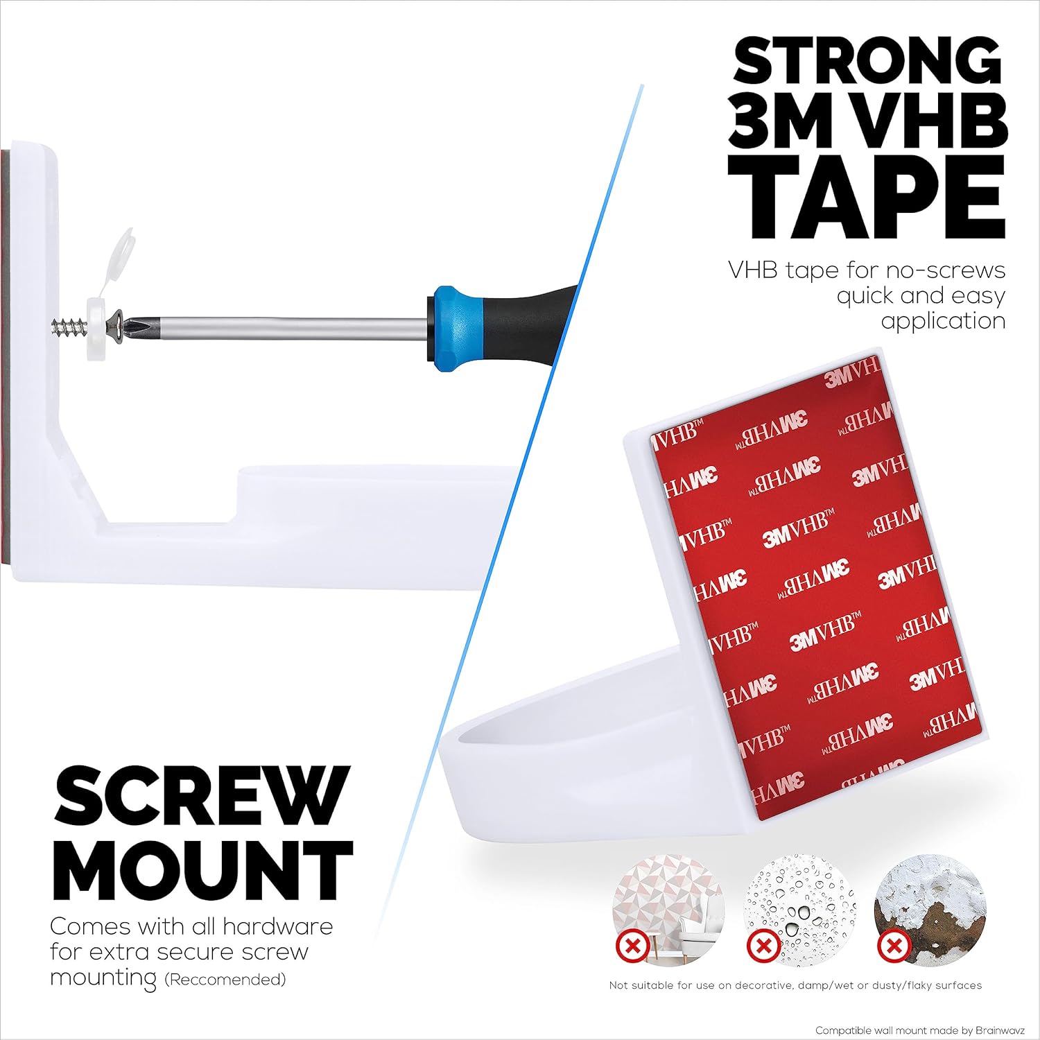 Soporte de pared para cámara de seguridad inteligente Wansview Dome Q5, soporte de diseño personalizado, reduce los puntos ciegos y el desorden,