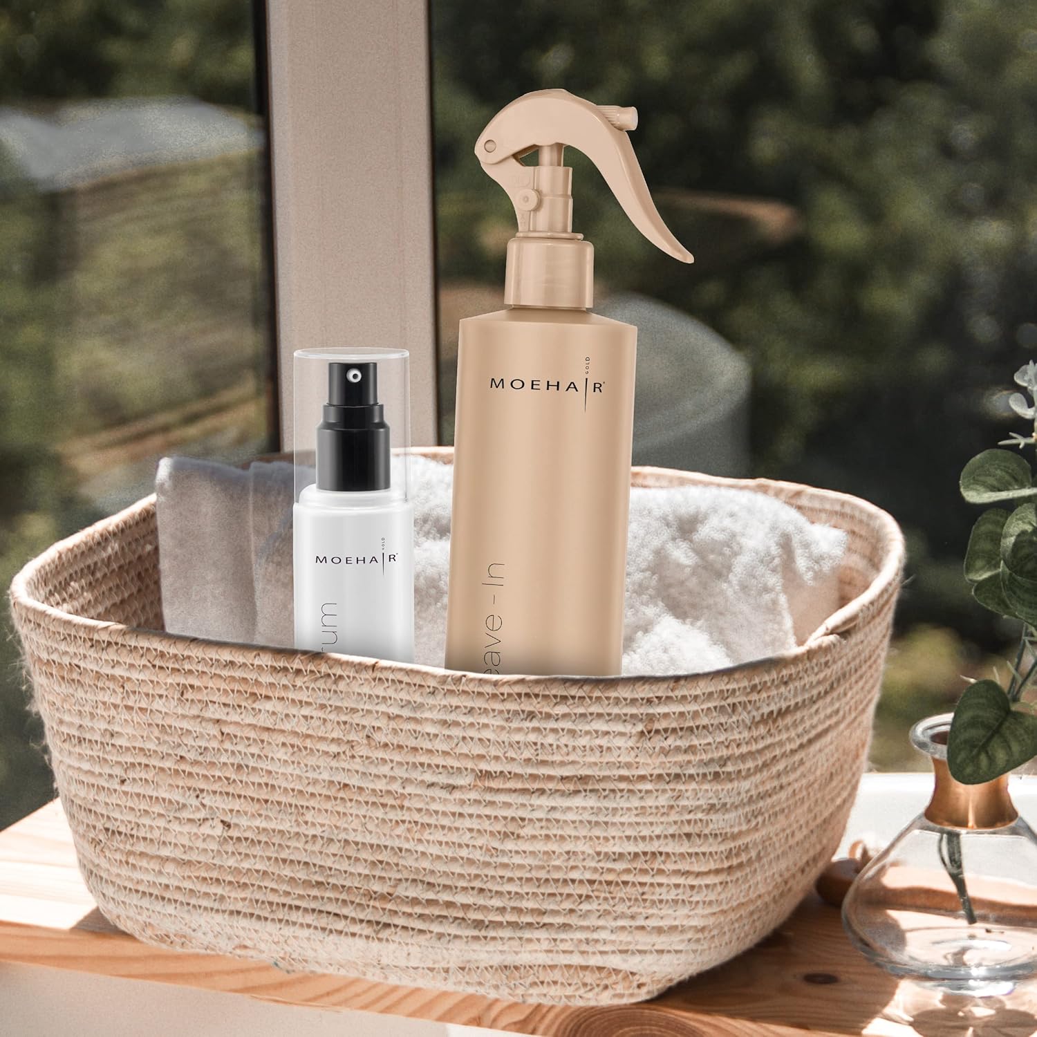 MOEHAIR DUO Pack de suero para el cabello y acondicionador sin enjuague  Desenreda y elimina el encrespamiento  Suaviza y añade brillo  Hidrata y