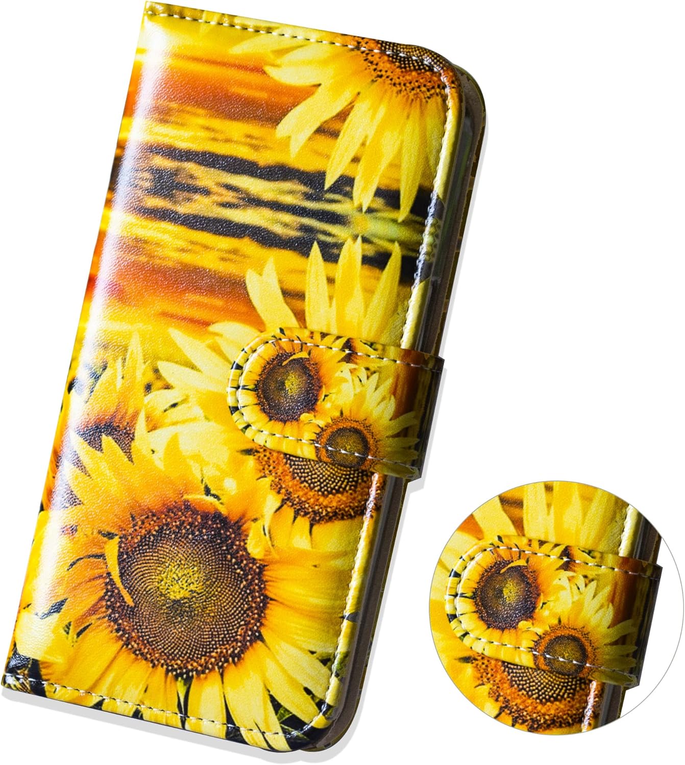 Bcov – Funda para Galaxy A52 5G, diseño de girasoles con tapa para teléfono, con ranura para tarjetas, soporte para Samsung Galaxy A52 5G