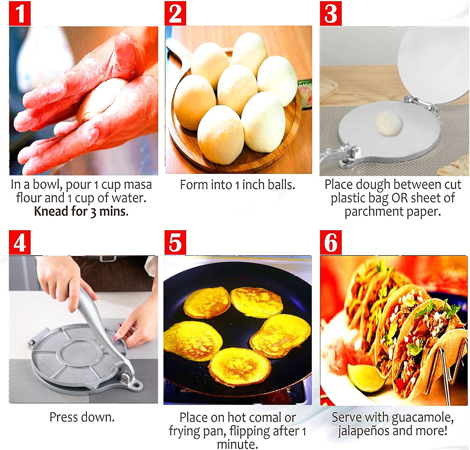 Prensa de tortilla de aleación de aluminio Prensa de tortilla Máquina Flapjack Máquina de crepé Fabricante de panqueques Tortillas de aluminio