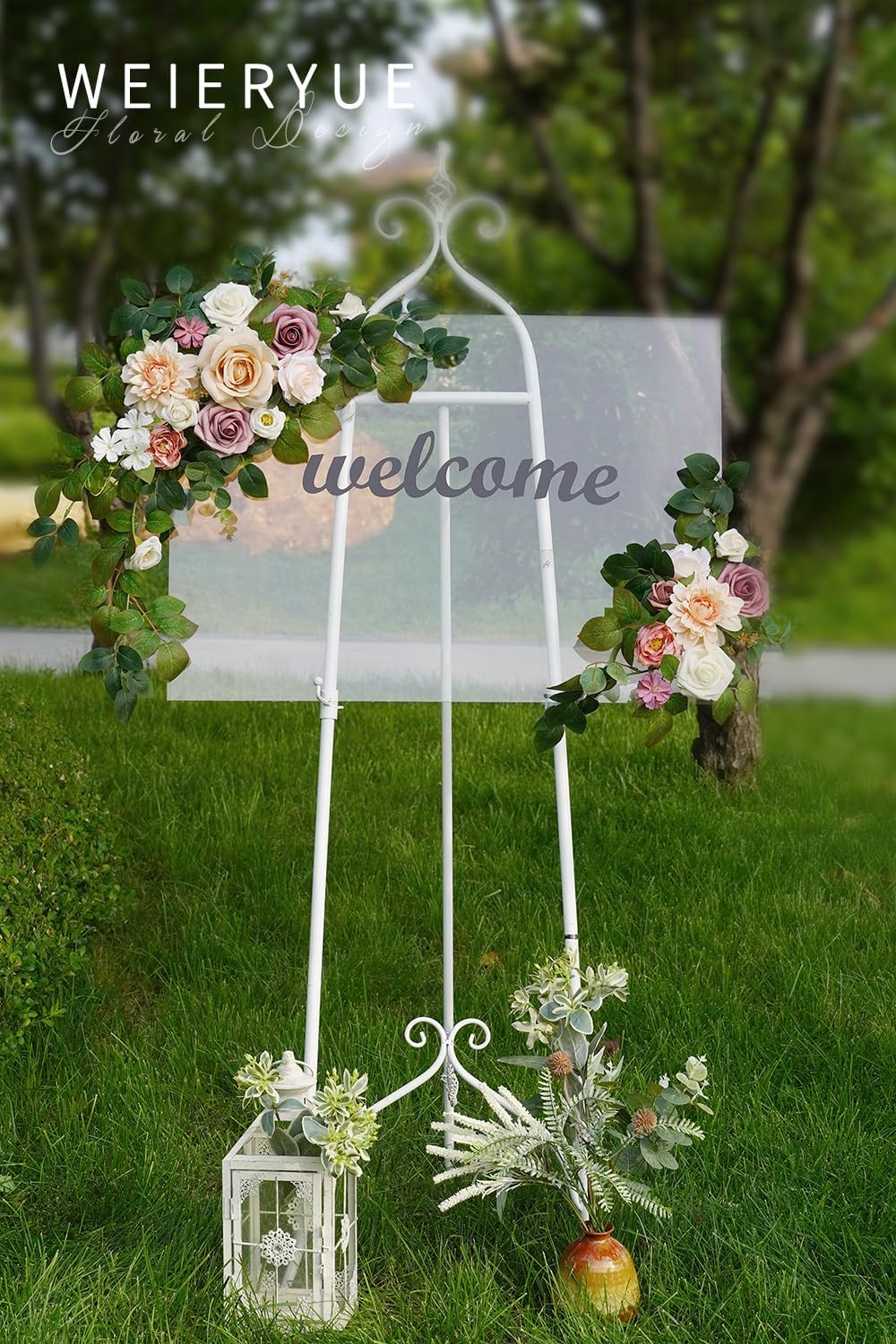 WEIERYUE Juego de flores artificiales de seda para centros de mesa, decoración de pasteles, ramos de boda, boutonnieres, decoración del hogar (pasta