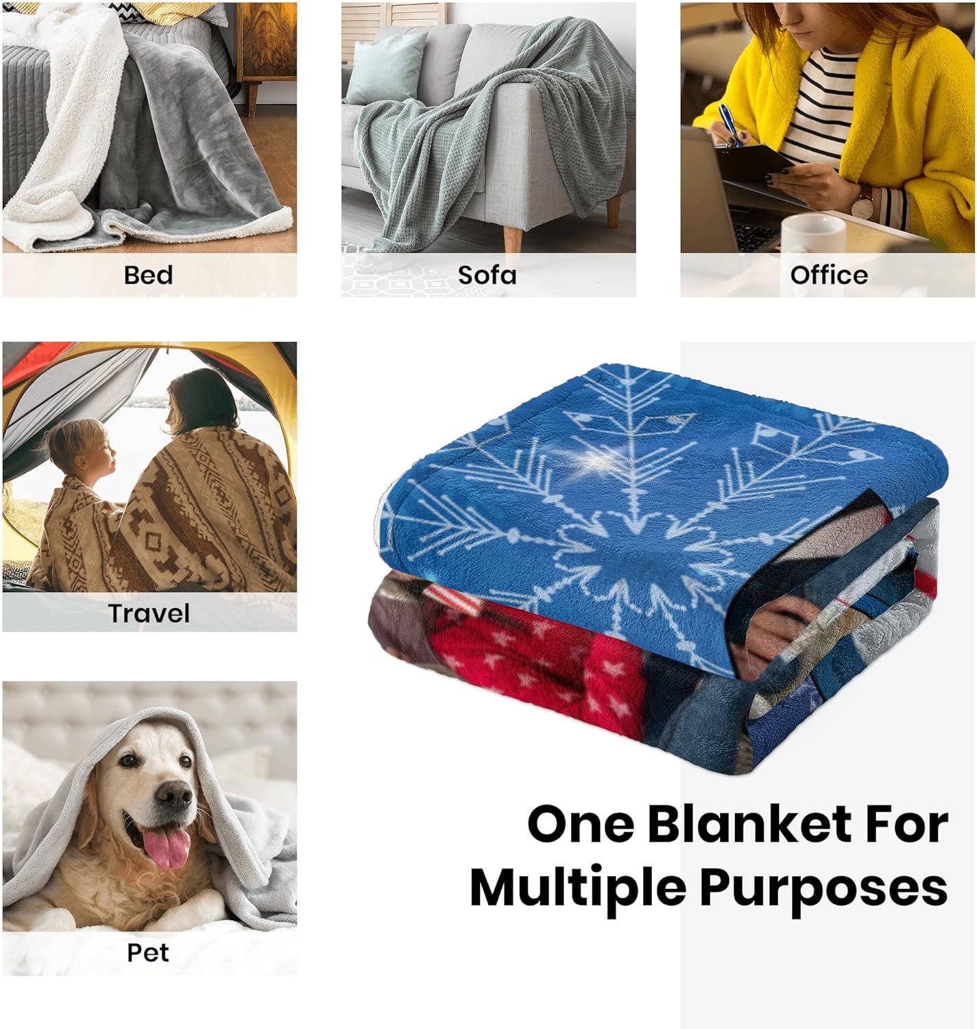 Mantas personalizadas para Navidad, mantas de franela personalizadas con texto de fotos, feliz año nuevo, vacaciones, Navidad, regalos
