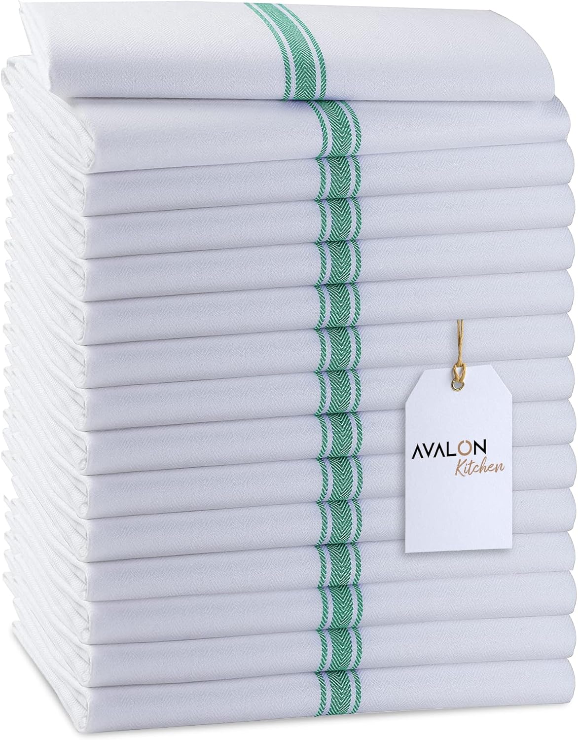 Avalon – Juego de 15 paños de cocina de lino suave y absorbente, 15 x 25 pulgadas, 100 % algodón, toallas de cocina, paños de cocina, paños de