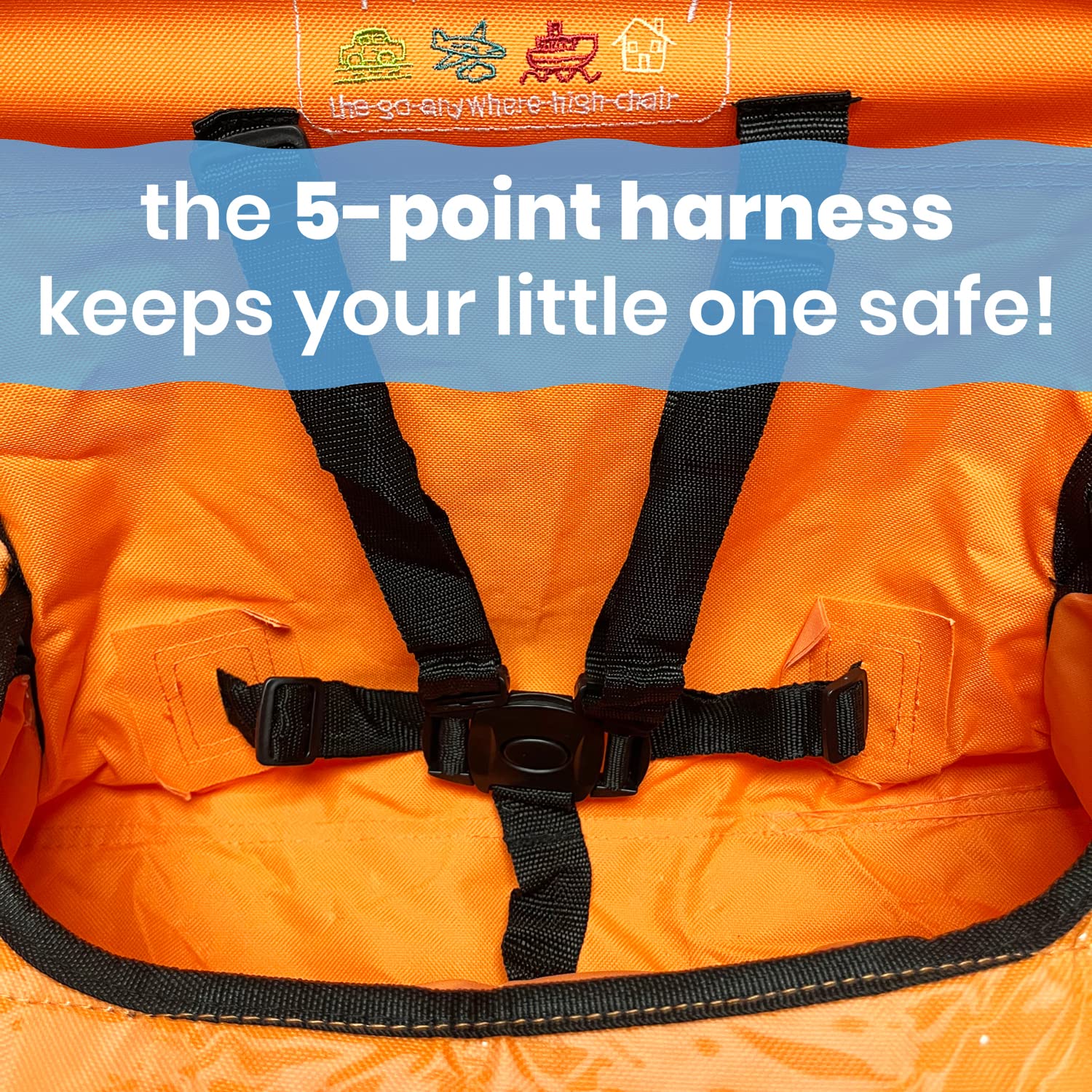 ciao! baby Silla alta portátil para bebés y niños pequeños, silla alta de viaje plegable compacta con bolsa de transporte para campamento al aire
