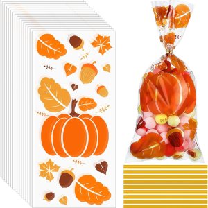 100 bolsas de celofán de otoño con temática de otoño, hojas de arce, calabaza, bolsas de dulces, bolsas de golosinas de Acción de Gracias con 100 100 bolsas de celofán de otoño con temática de otoño, hojas de arce, calabaza, bolsas de dulces, bolsas de golosinas de Acción de Gracias con 100