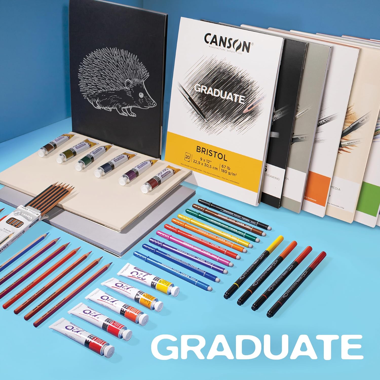 Canson Bloc de medios mixtos para graduados, plegable, 11 x 14 pulgadas, 20 hojas  Papel de artista para adultos y estudiantes, acuarelas, medios