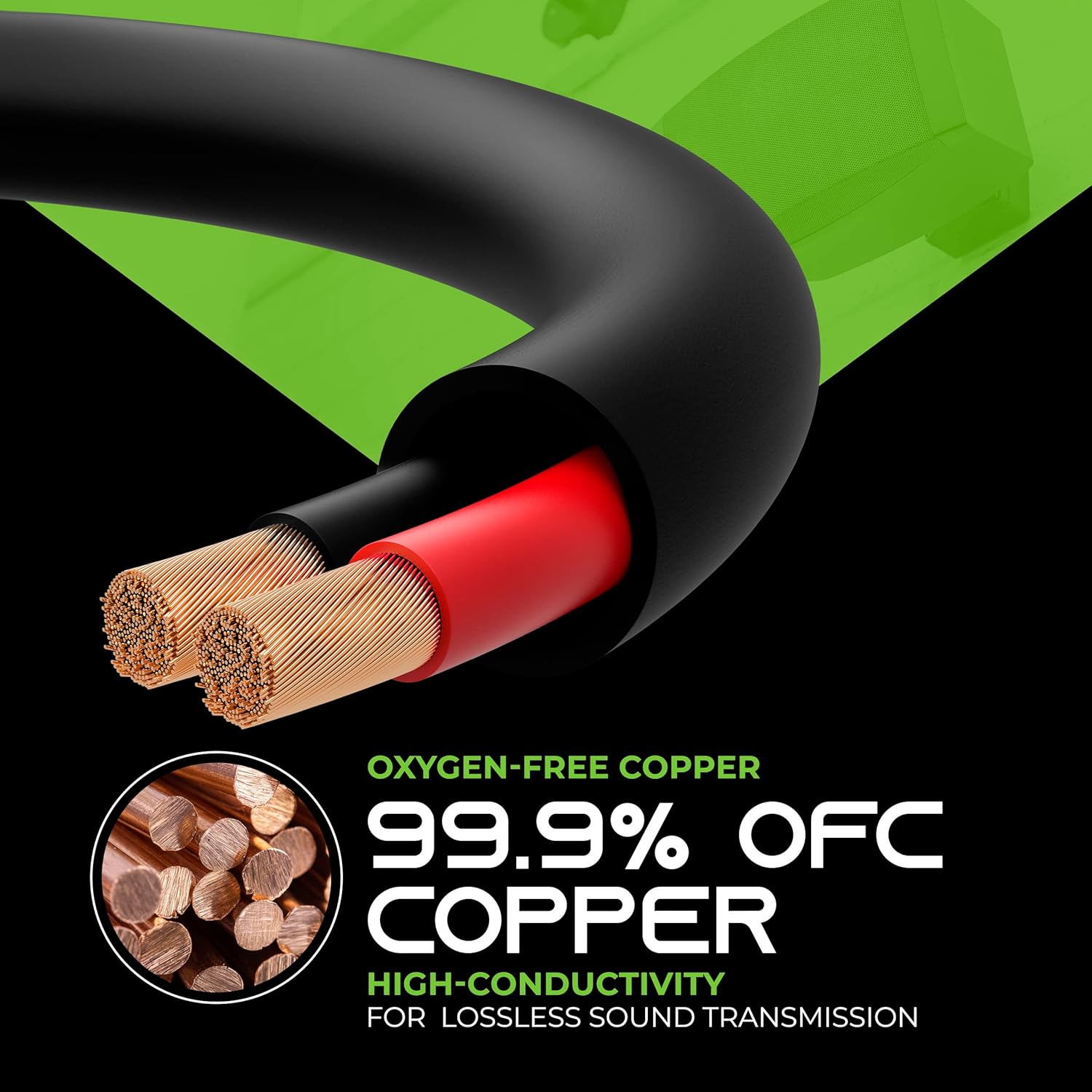 GearIT Pro Serie 14 AWG – Cable de altavoz OFC de calibre 14 AWG CL3, (100 pies  30.48 metros negro) Cobre sin oxígeno UL, clasificado CL3 para