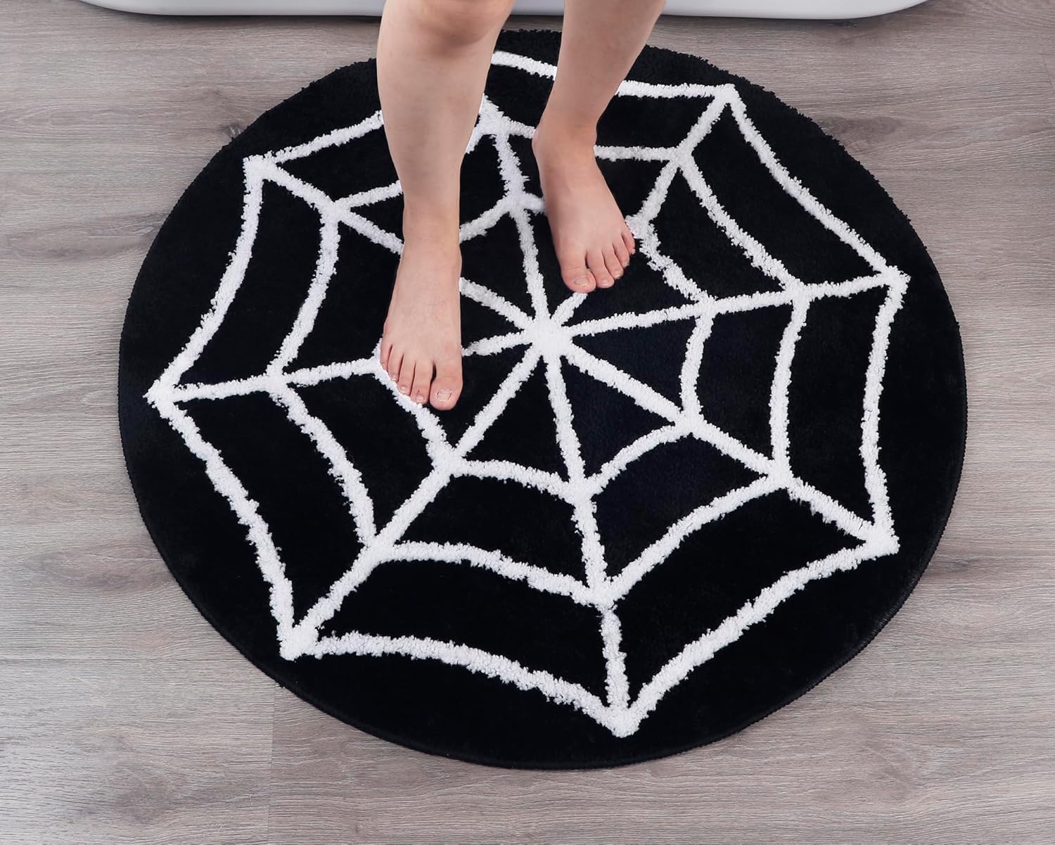 Alfombra de baño de telaraña, alfombra de Halloween, decoración gótica del hogar, decoración gótica de terror de bruja, alfombra gótica para