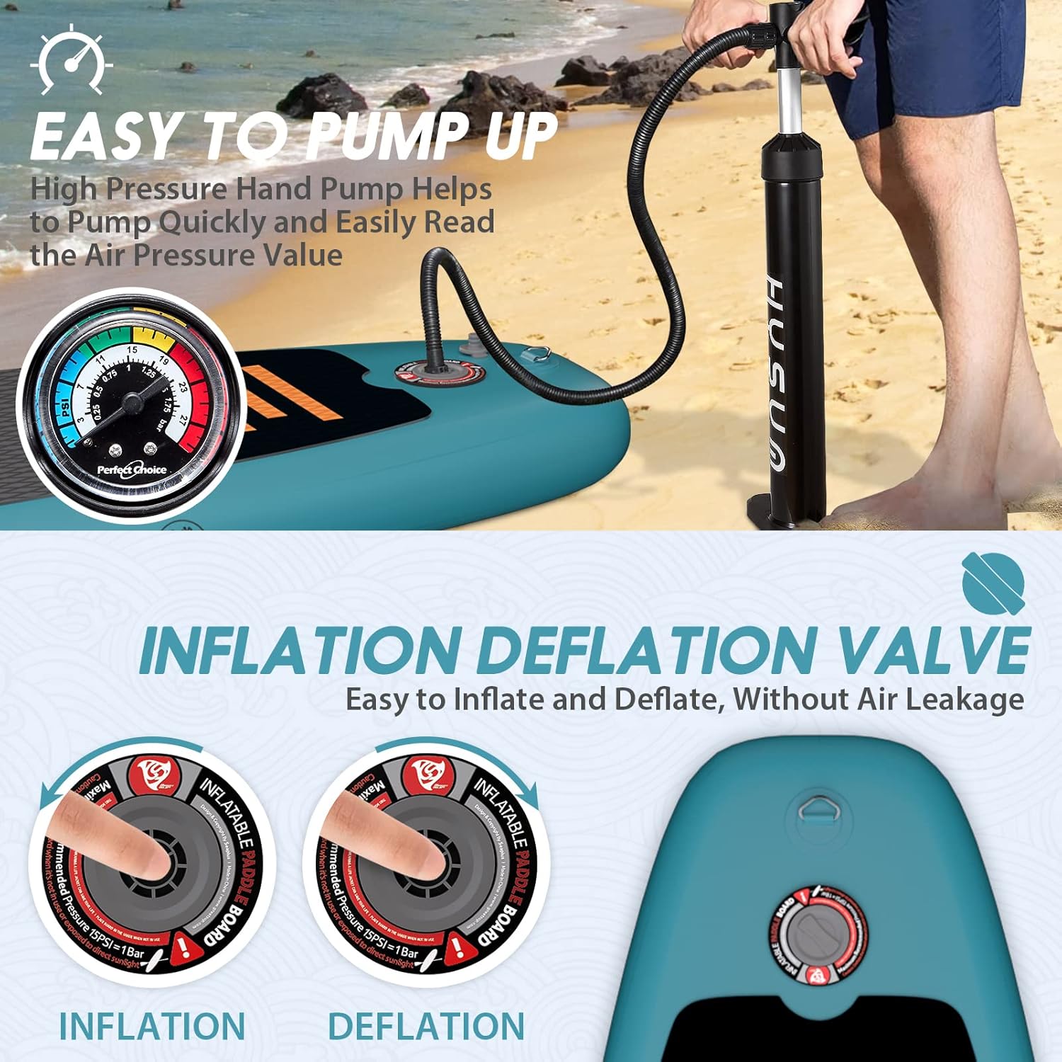 Tabla de remo inflable de pie, 10 pies 6 pulgadas x 30 pulgadas x 6 pulgadas ultraligera para todos los niveles de habilidad con accesorios de SUP,