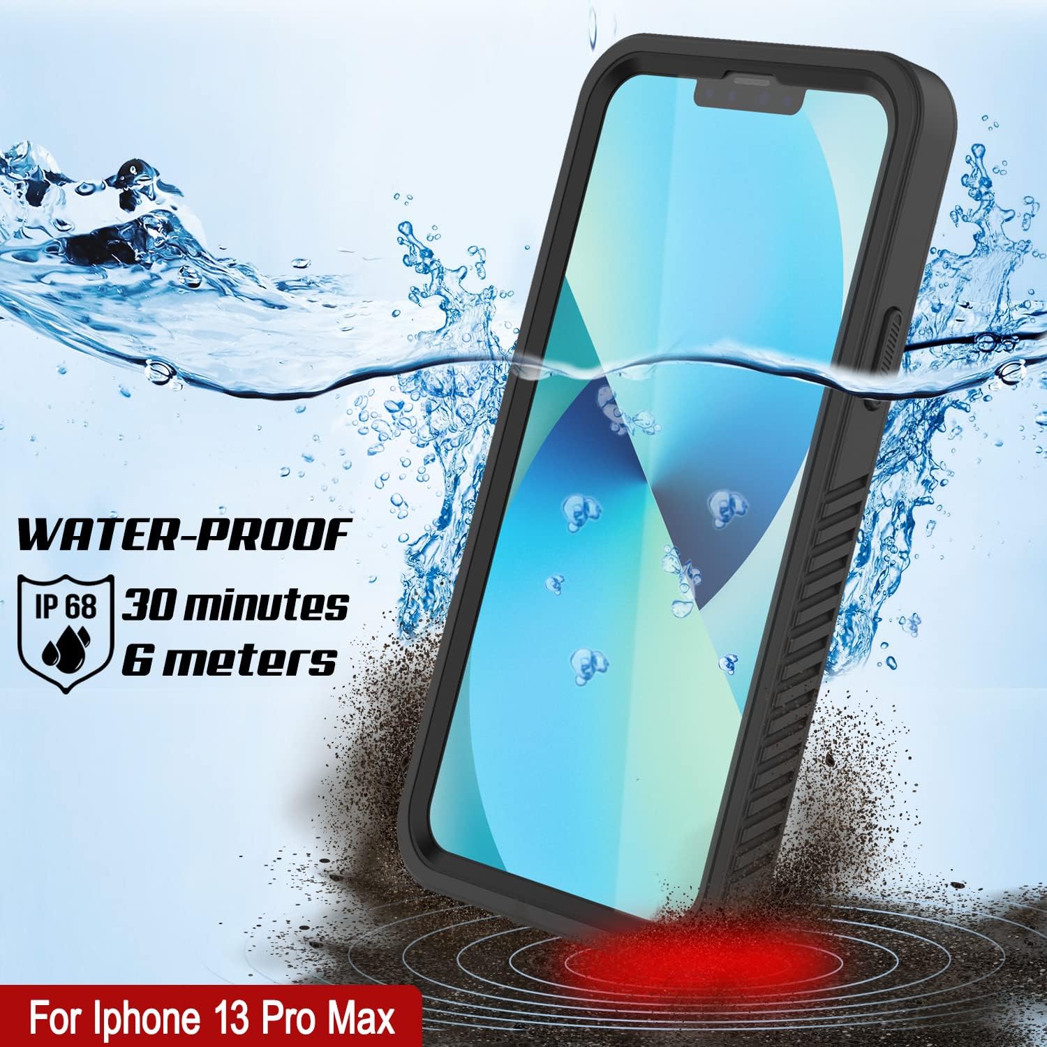 Punkcase Funda impermeable para iPhone 13 Pro Max Serie Extreme Mag Ajuste delgado Certificado IP68 A prueba de golpes Funda de armadura con