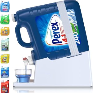 Skywin Soporte y organizador versátil de detergente para ropa, soporte para detergente líquido, almacenamiento de vasos de jabón, pedestal Skywin Soporte y organizador versátil de detergente para ropa, soporte para detergente líquido, almacenamiento de vasos de jabón, pedestal