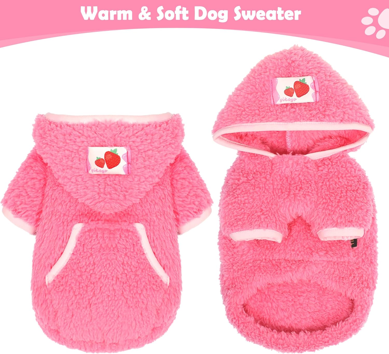 Suéter pequeño de forro polar con capucha para perros pequeños, hembras y niños, ropa cálida de invierno para cachorros para Chihuahua, taza de té,