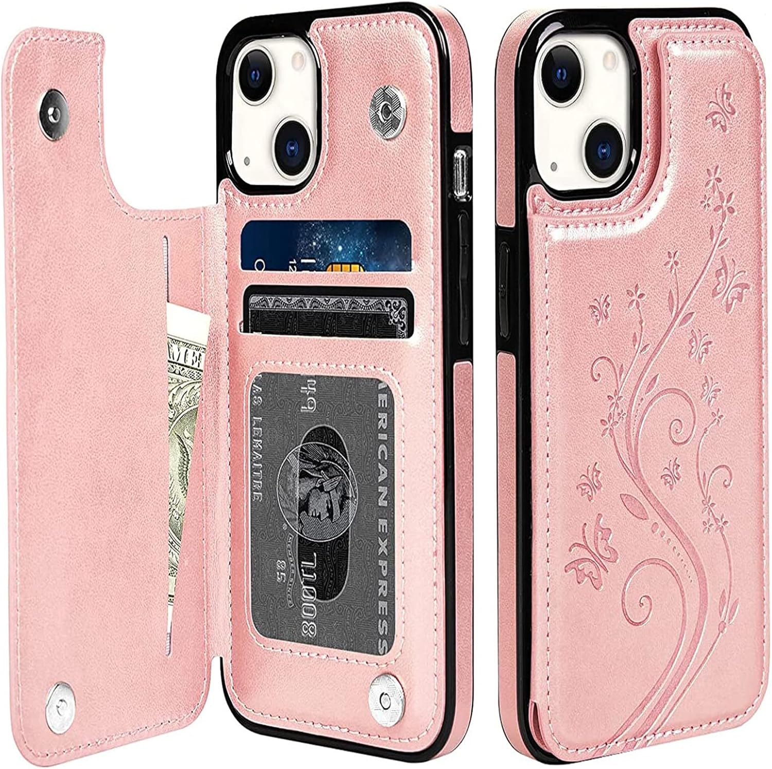 Mavis’s Diary Funda con tapa compatible con iPhone 15, funda tipo cartera de piel sintética, funda para teléfono, funda de silicona suave con diseño