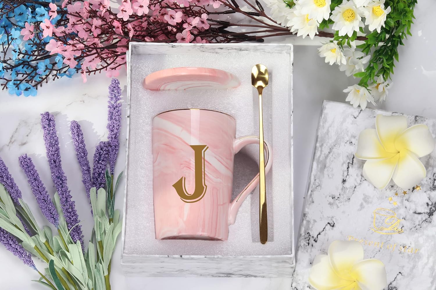 Letra J – Taza de café personalizada con inicial, taza de café personalizada con letra J, taza de café con letra para mujeres, regalos de despedida