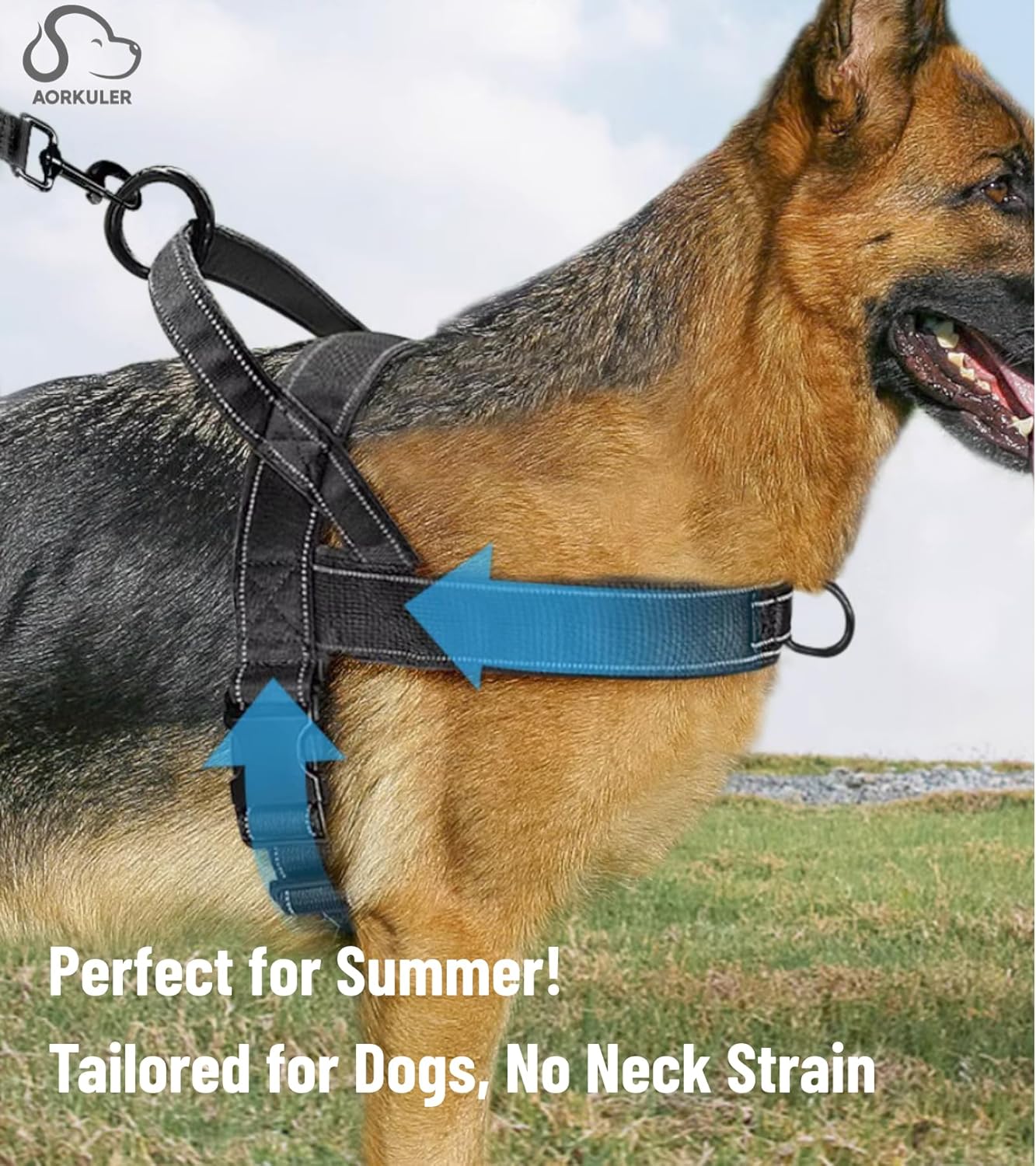Arnés para perro sin tirones, fácil para entrenar y caminar, adecuado para rastreador GPS Aorkuler Dog