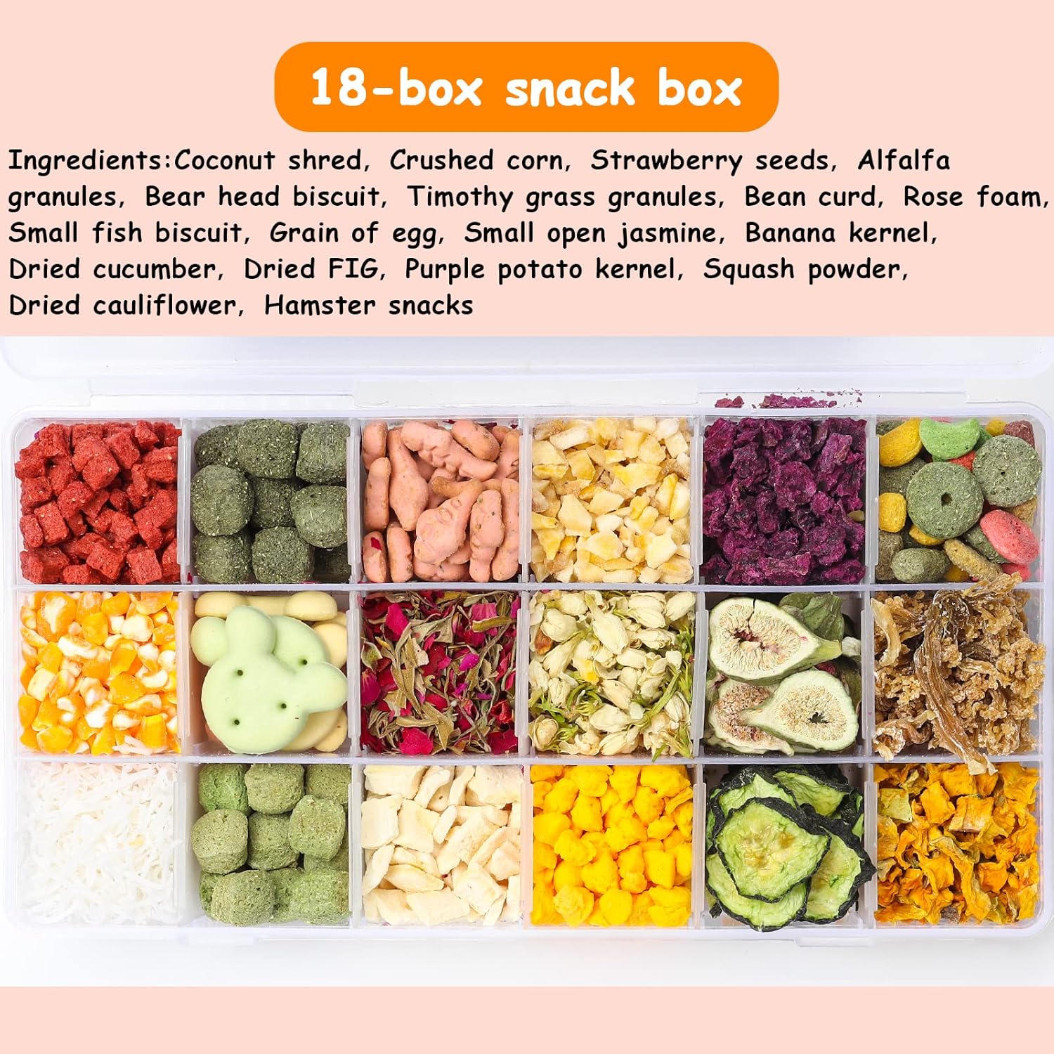 Juguetes de dentición de conejo, ropa de cama de jaula de hámster, decoración de nido de chinchilla, golosinas para la dentición (18-L)